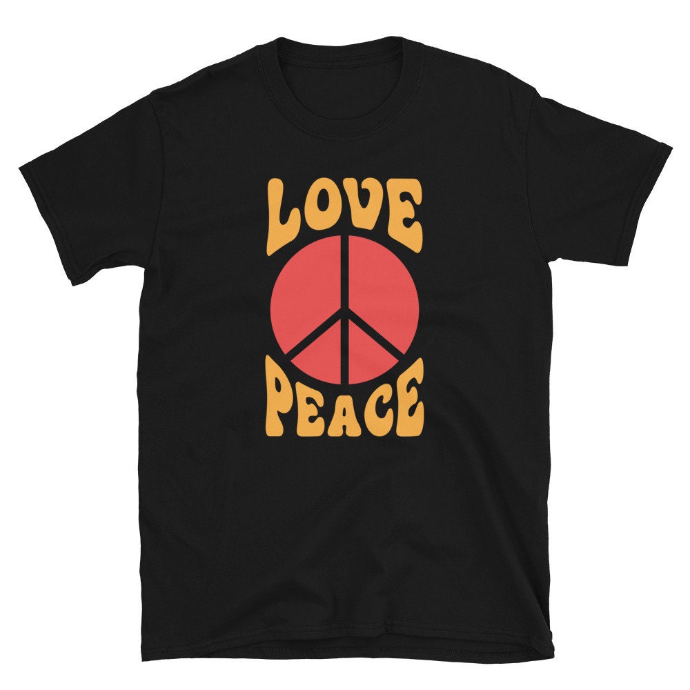 Love and Peace 7039s Flower Child Unisex T Shirt Graphic Tee – Feel-Good Design · High-Quality Print