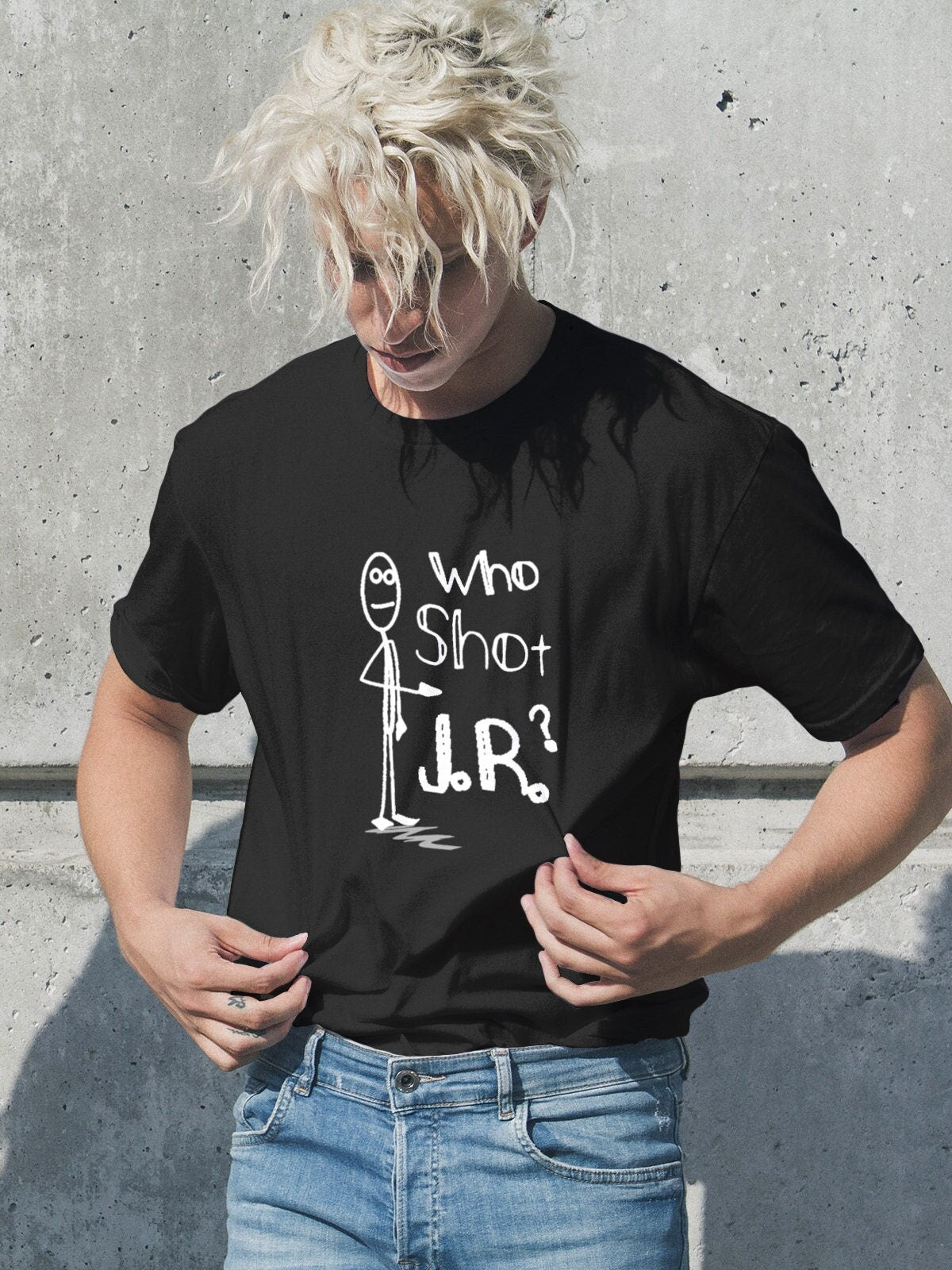 Who Shot JR Short Sleeve Unisex T Shirt Graphic Tee – Warm & Stylish · Perfect For Daily Wear
