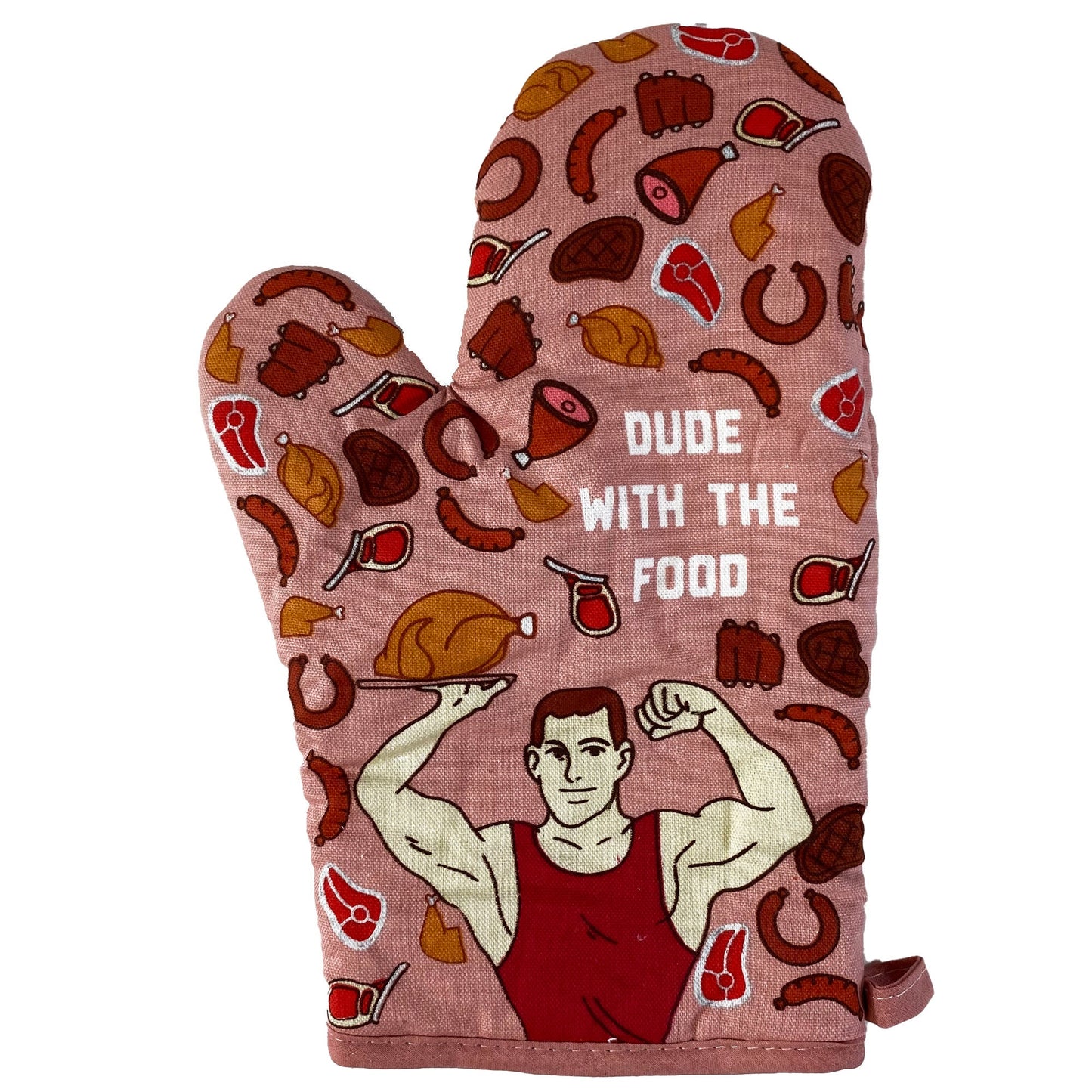 Dude With The Food Oven Mitt Housewarming Gift Pot Holder Christmas Gift Hostess Gift Funny Oven Mitts Grilling Gift Dad Gift Graphic Tee – Aesthetic Look · Top Pick For Any Outfit