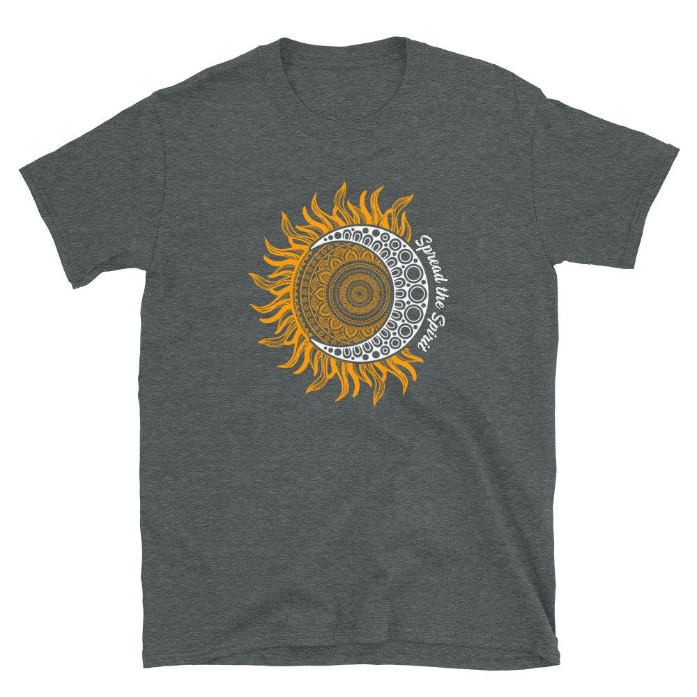 Spread The Spirit Moon and Sun Hippie Yin Yang Unisex T Shirt Graphic Tee – Fan Favorite · Great Gift For Fans