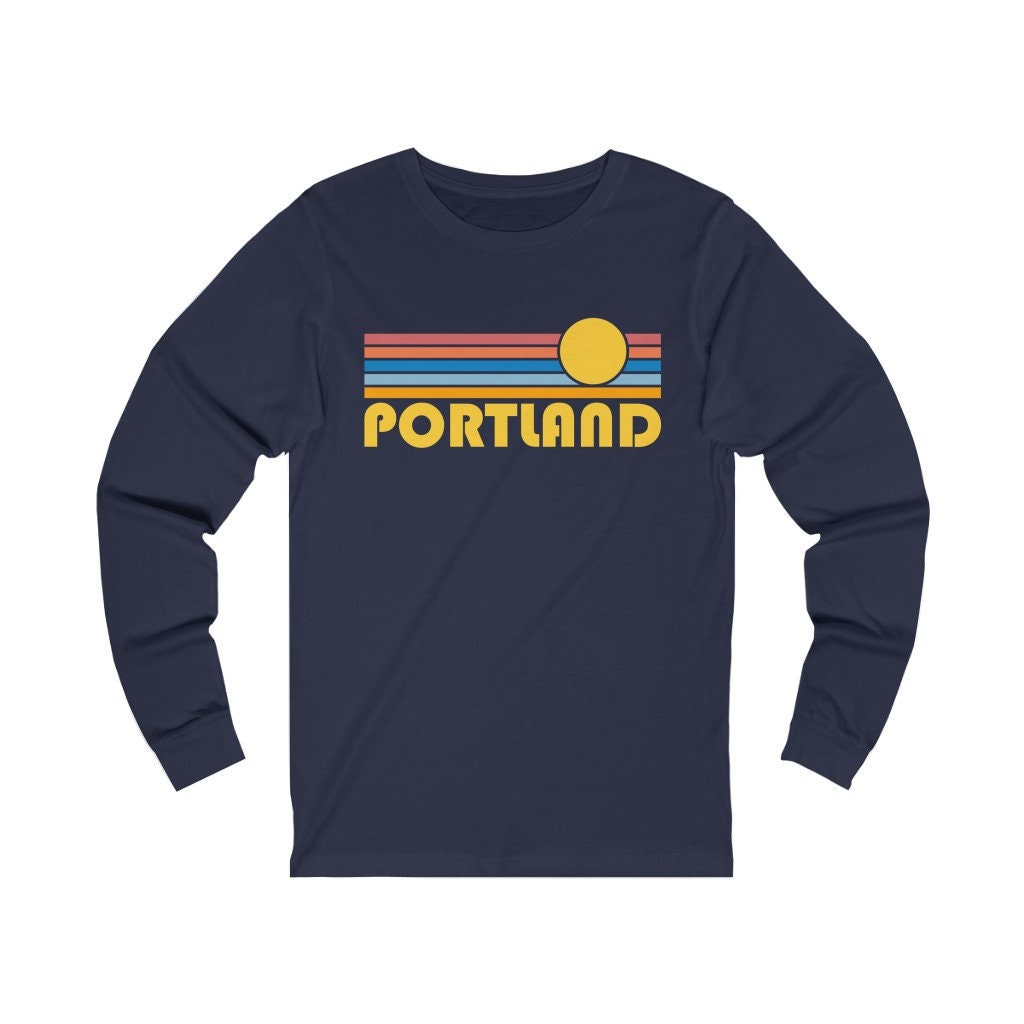 Portland Oregon Long Sleeve Shirt Unisex Retro Sun Long Sleeve Portland T Shirt Personalization Available Graphic Tee – Easygoing Wear · Must-Have Style