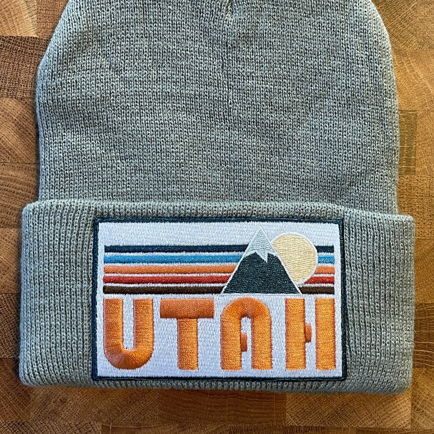 Utah Kids Beanie 2 yrs 10 yrs Retro Mountain Utah Toddler Knit Hat Personalization Available Graphic Tee – Soft Feel · High-Quality Print