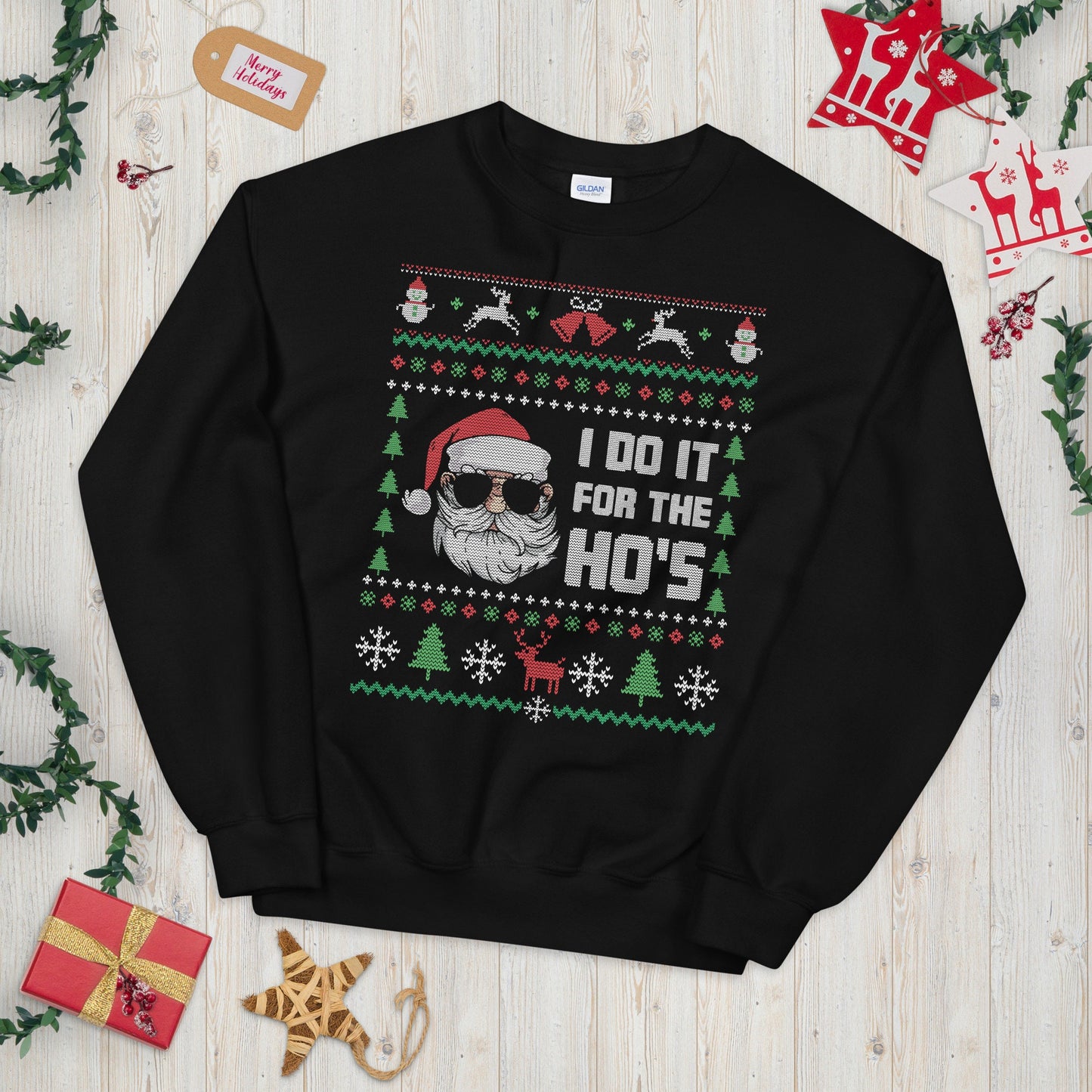 I Do it for the Ho39s Ugly Christmas Sweatshirt Cool Santa Sweatshirt Sweatshirt – Fan Favorite · Perfect For Daily Wear
