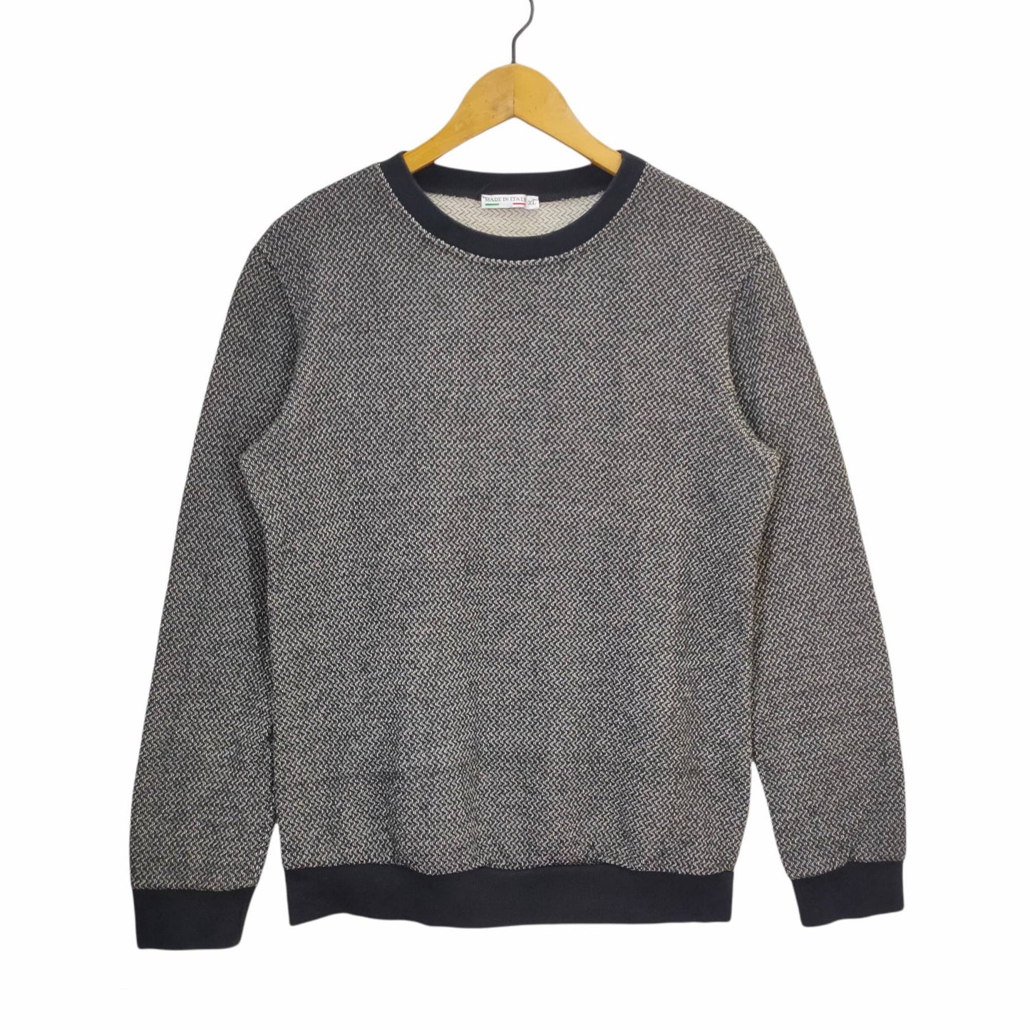 Made in Italy Sweater Medium Vintage Italian Designer Sweatshirt Jumper Pullover Crewneck Black Size M Sweatshirt – Aesthetic Look · High-Quality Print