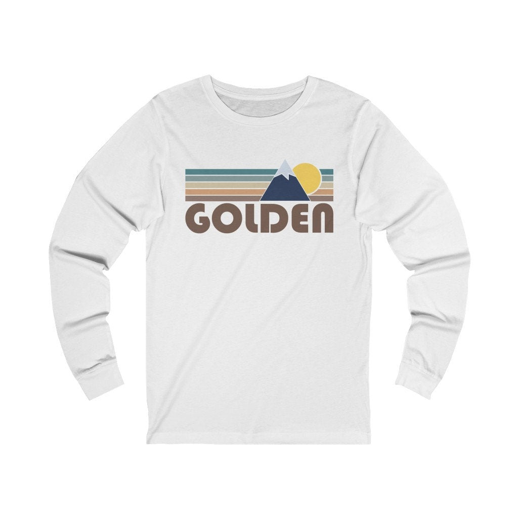 Golden Colorado Long Sleeve Shirt Unisex Fall Retro Mountain Long Sleeve Golden T Shirt Personalization Available Graphic Tee – Bold Style · Great Gift For Fans