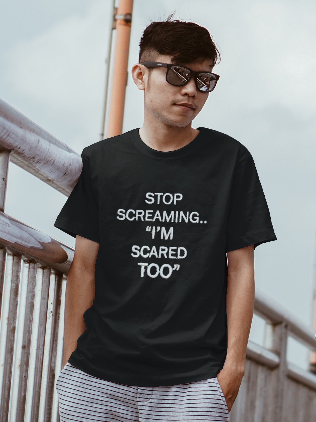 Stop Screaming I39m Scared Too EMS Gifts for EMTSParamedicFirst ResponderNurseFlight MedicEMT Short Sleeve Unisex T Shirt Graphic Tee – Aesthetic Look · Trending Graphic Apparel