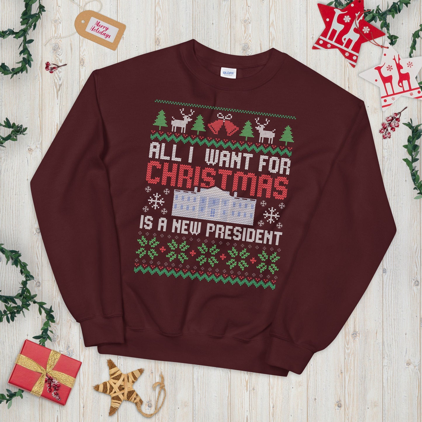 All I Want For Christmas Ugly Xmas Unisex Sweatshirt Sweatshirt – Premium Graphic · Great Gift For Fans