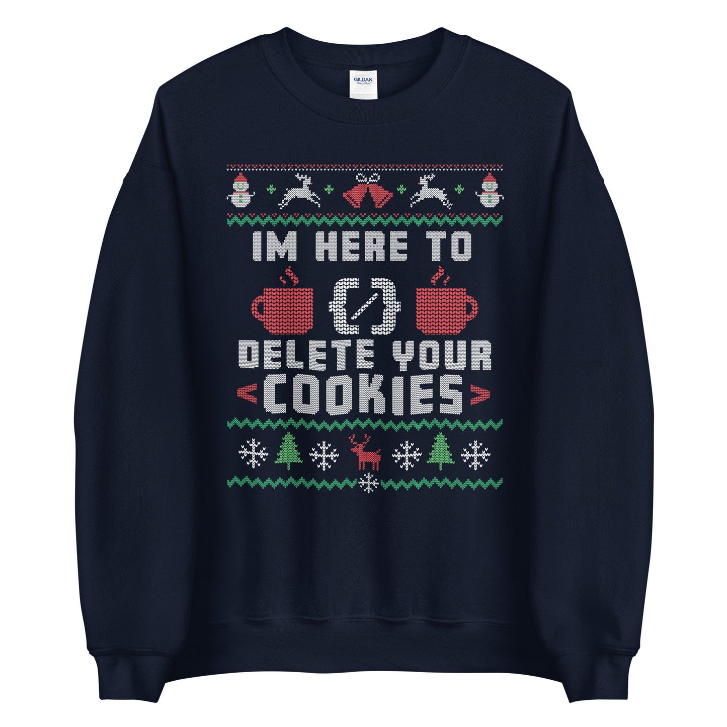 I39m Here to Delete Cookies Ugly Christmas Sweater Funny Coder and Programmer Graphic Tee – Feel-Good Design · Perfect For Daily Wear