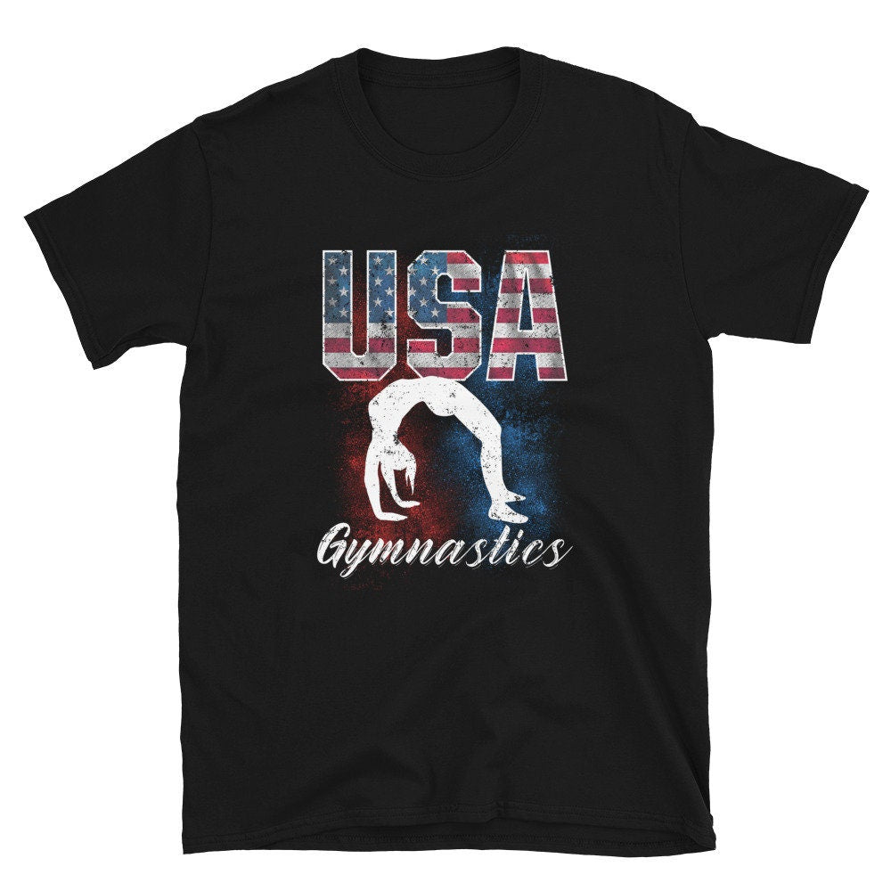 Proud USA Gymnastics Back Flip Unisex T Shirt Graphic Tee – Easygoing Wear · Perfect For Daily Wear