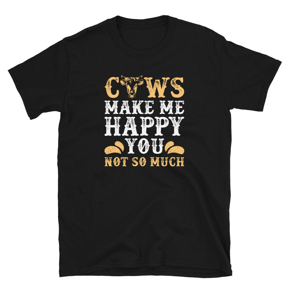 Cows Makes me Happy Lovestock Farmer Unisex T Shirt Graphic Tee – Warm & Stylish · High-Quality Print