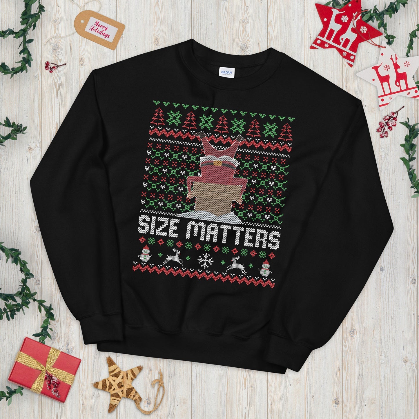 Ugly Festive Graphic Size Matters Unisex Sweatshirt Sweatshirt – Fan Favorite · Perfect For Daily Wear