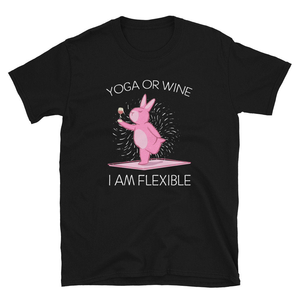Funny Bunny Dancer39s Pose Yoga or Wine Quote T Shirt Graphic Tee – Fan Favorite · Must-Have Style