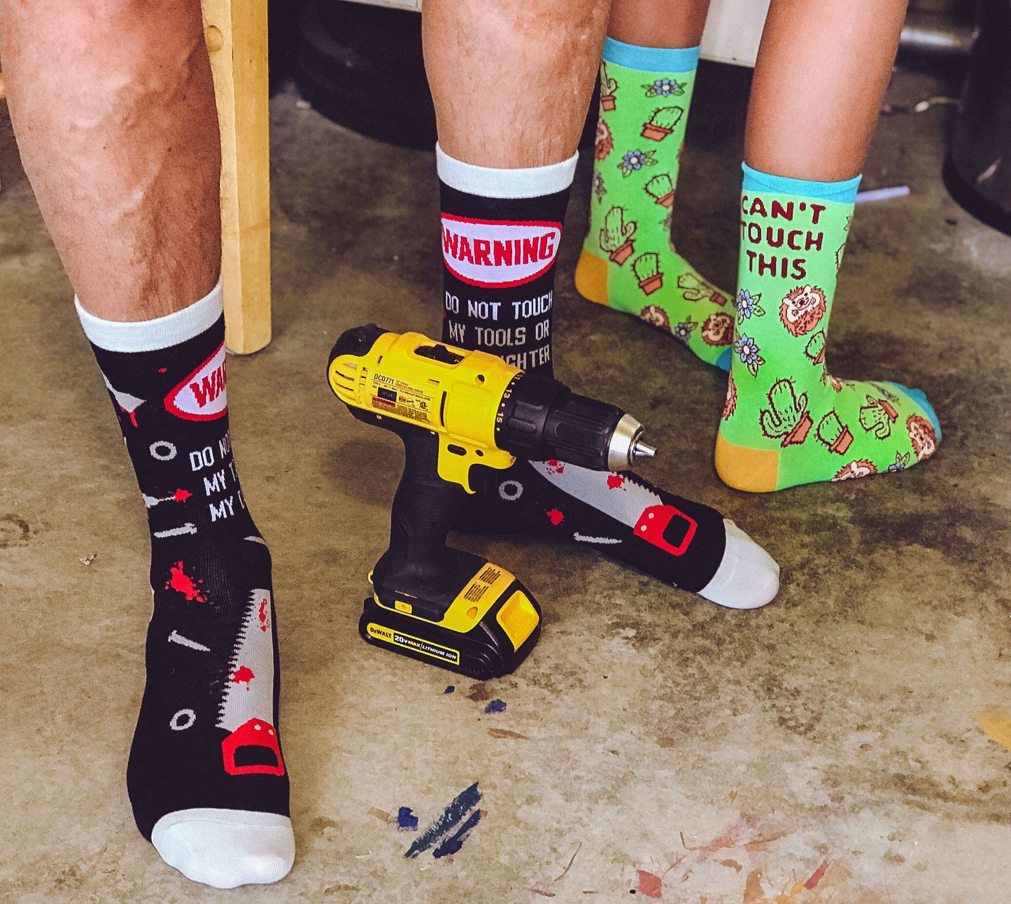 Funny Dad Socks Don39t Touch My Tools Or My Daughters Socks Protective Dad and Tools Socks Dad Gifts Under 20 Funny Father Socks Graphic Tee – Cozy Vibes · Perfect For Daily Wear