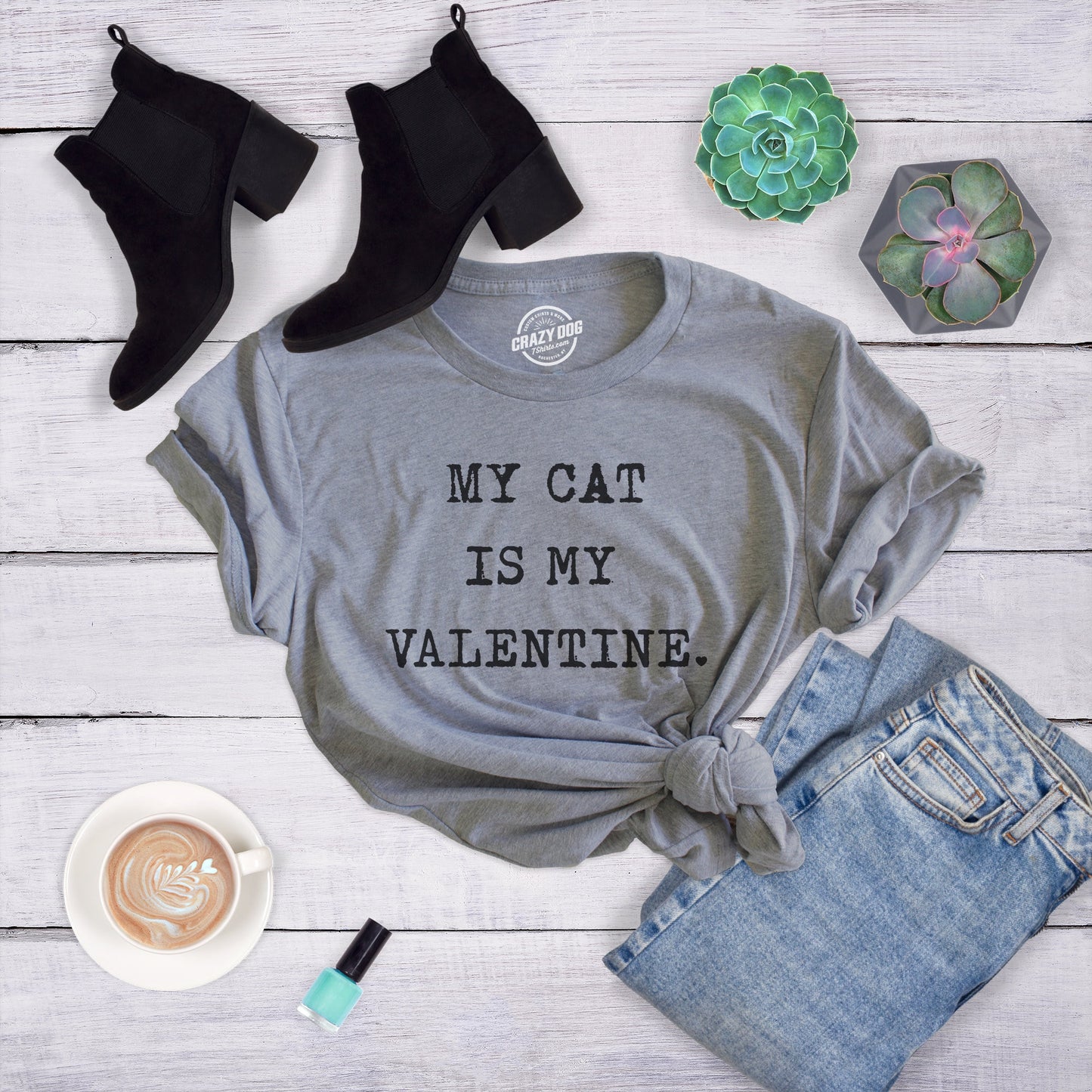 My Cat Is My Valentine T Shirt Funny Womens Cat Tshirts Cat Lover Gift Kitty Mom Shirt Joke Cat Tees Woman Single On Valentines Graphic Tee – Fan Favorite · Must-Have Style