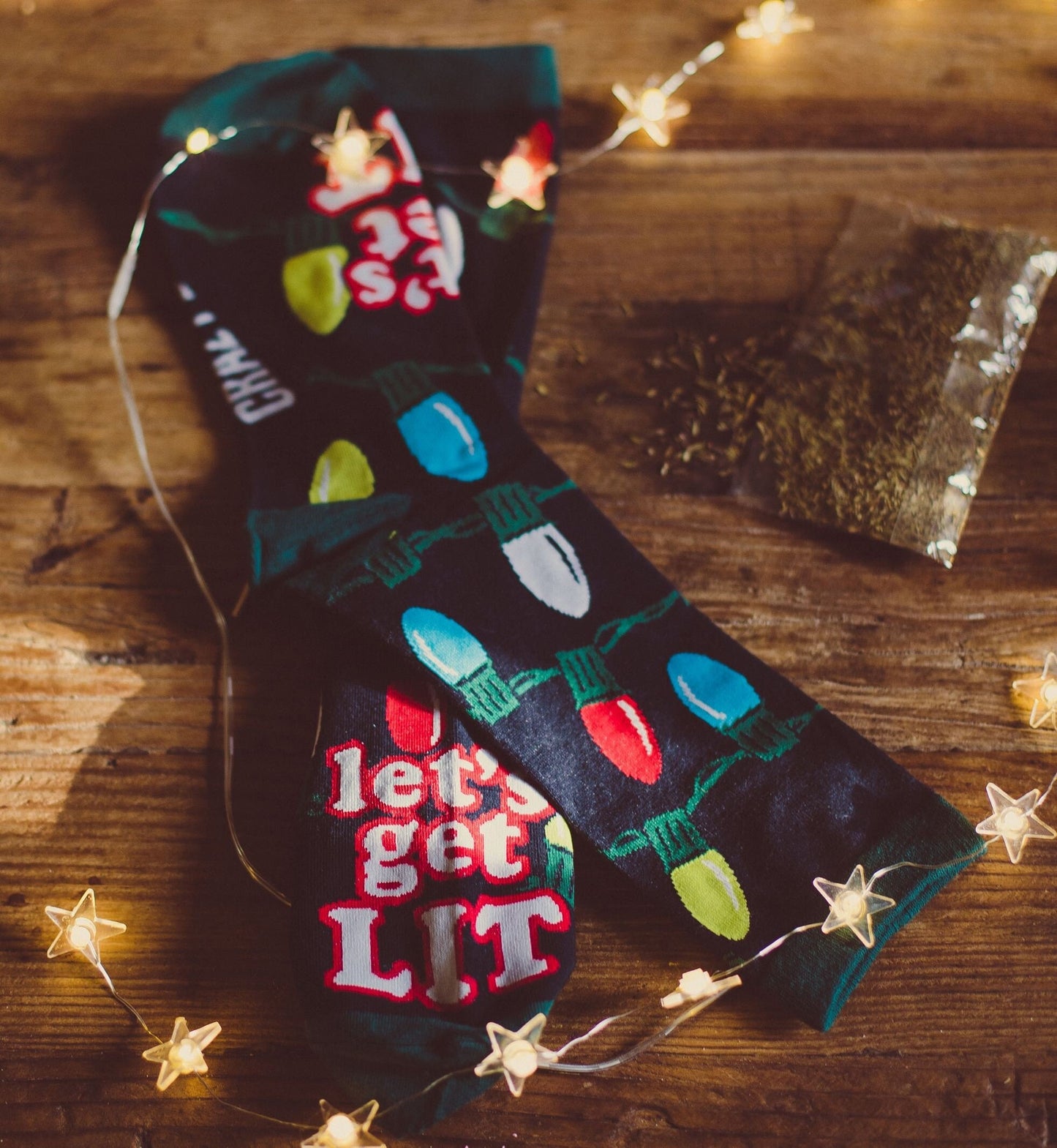 Christmas Socks Let39s Get Lit Socks UNISEX Socks Funny Christmas Lights Socks Funny Socks Festive Socks Christmas Gift Graphic Tee – Aesthetic Look · High-Quality Print