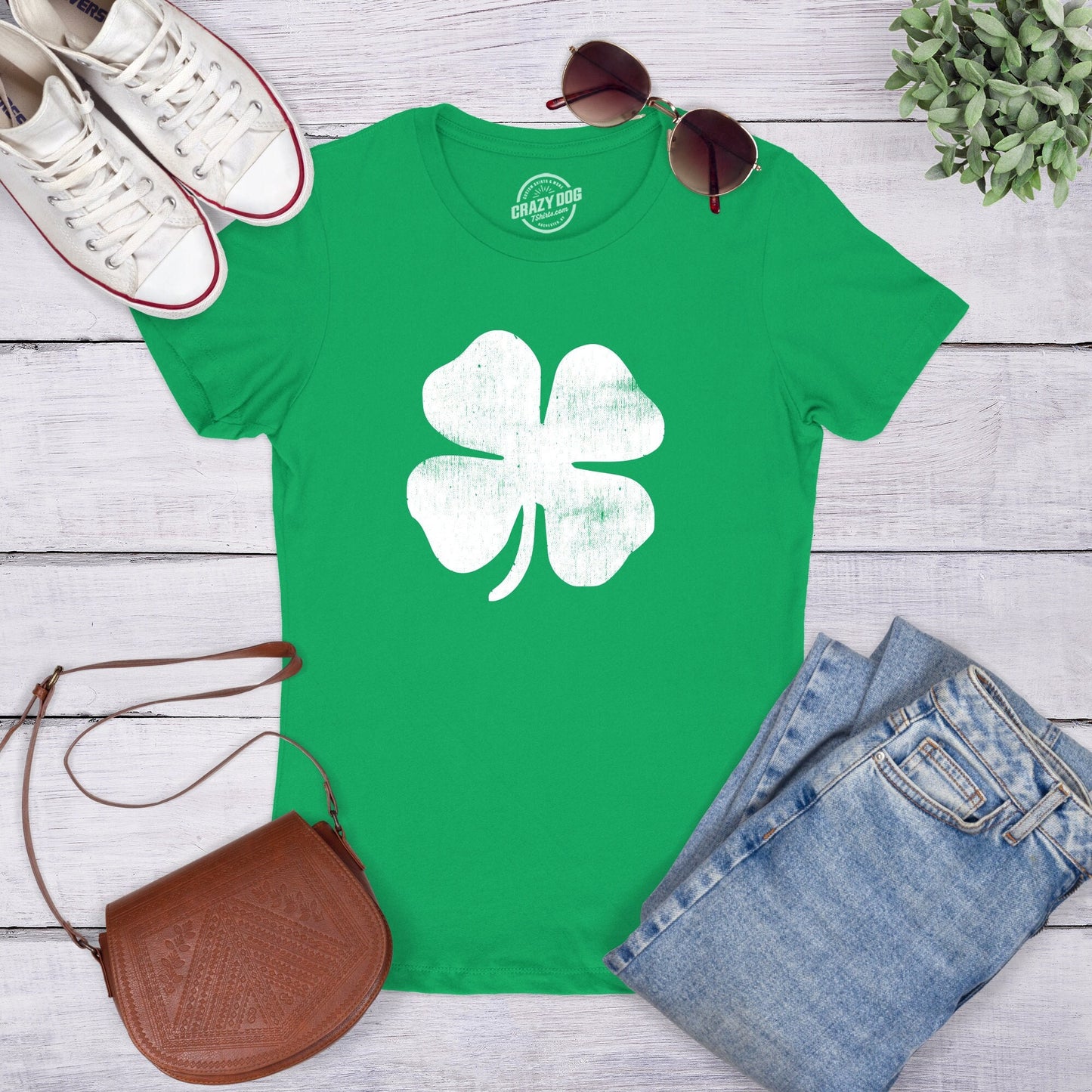 Green Four Leaf Clover Shirt Lucky Irish Party Shirt Ireland Drinking T Shirt Ireland Top Woman Womens Irish Top St Patricks Day Graphic Tee – Feel-Good Design · Perfect For Daily Wear