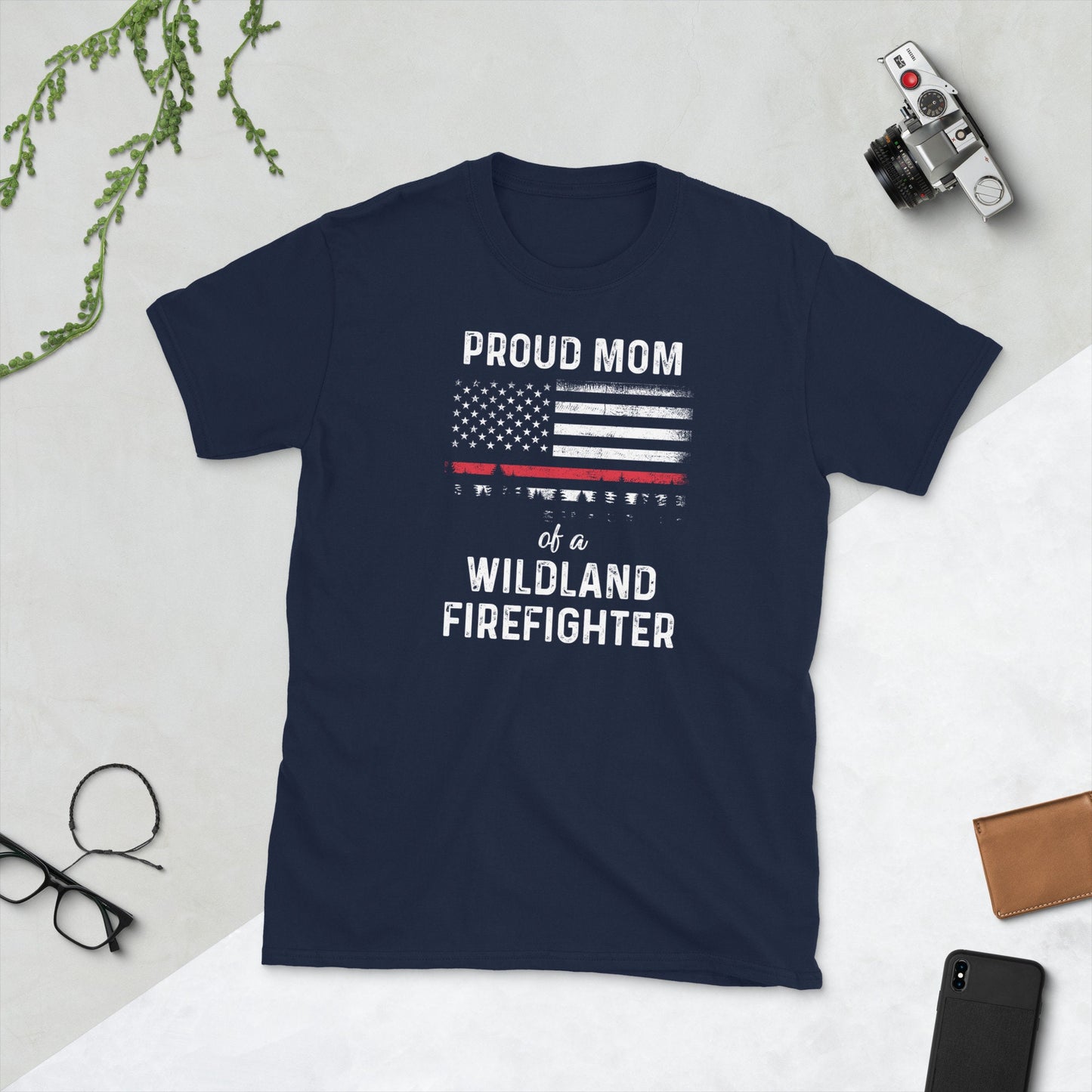 US Retro Flag Proud Mom Of A Wildland Firefighter T Shirt Graphic Tee – Bold Style · Must-Have Style