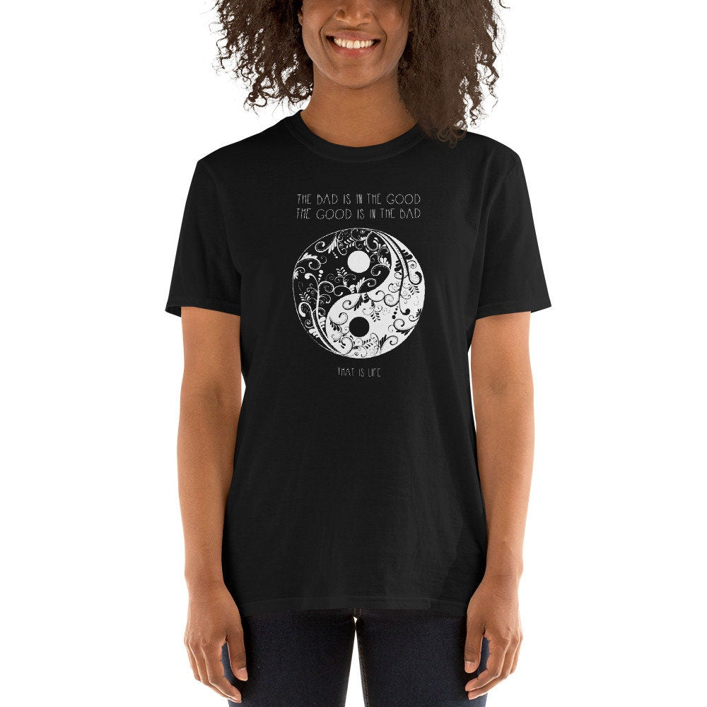 Yin Yang Flower Mandala in Harmony T Shirt Graphic Tee – Fan Favorite · Great Gift For Fans