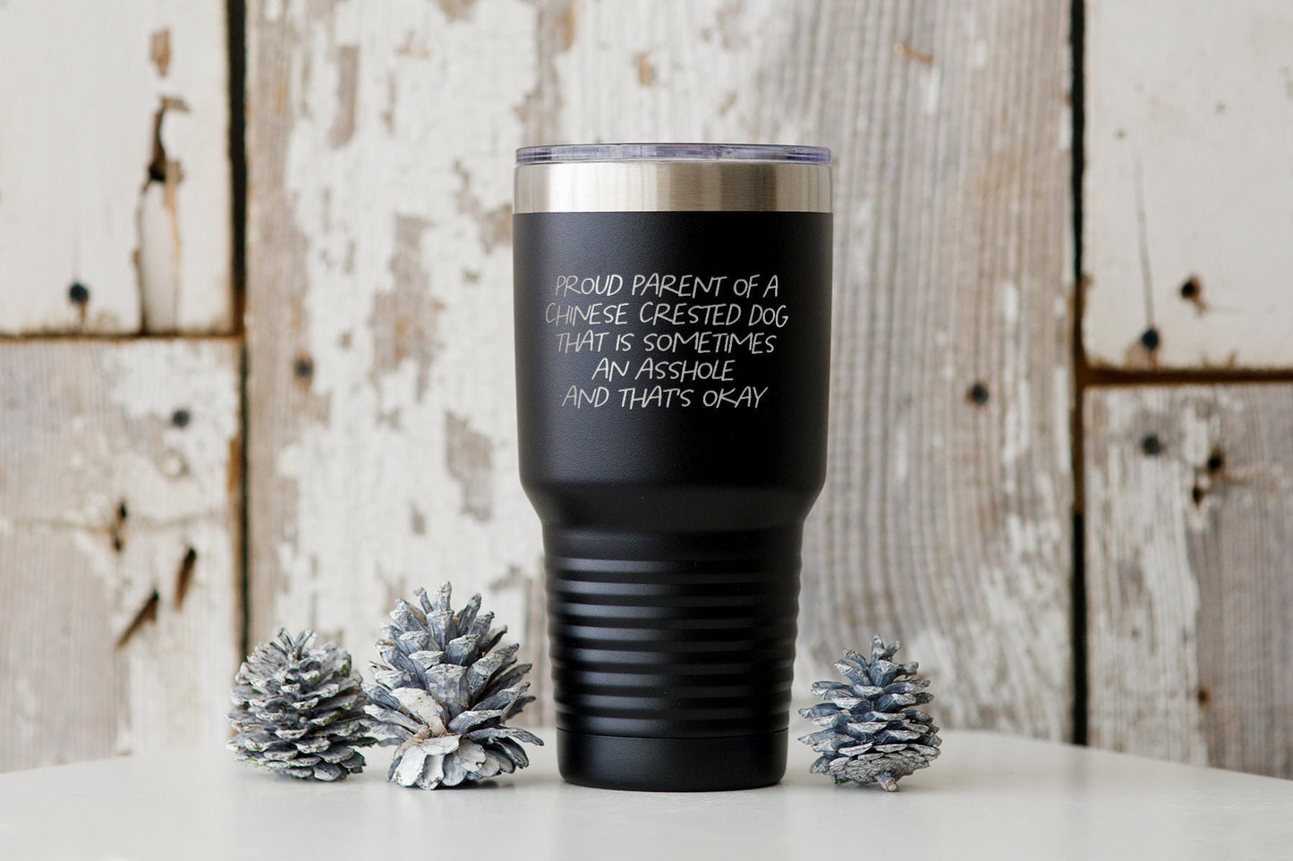 Chinese Crested Dog Mom Dad Owner Lover Tumbler Funny Appreciation Gifts Wine Lover Travel Coffee Mug Birthday Gift For Men and Women Graphic Tee – Bold Style · High-Quality Print