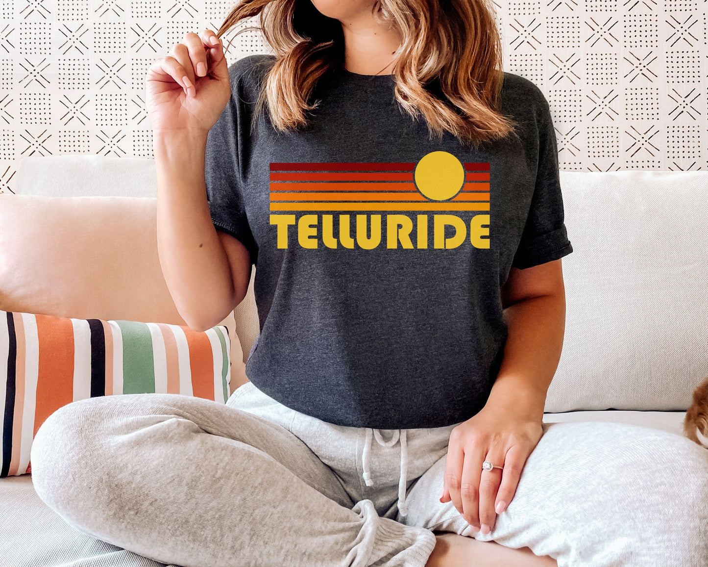 Telluride Colorado Shirt Retro Sunset Unisex Telluride TShirt Personalization Available Graphic Tee – Easygoing Wear · Perfect For Daily Wear