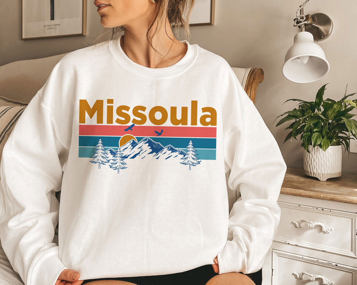 Missoula Montana Sweatshirt Mountain Sunset Unisex Missoula Sweatshirt Personalization Available Sweatshirt – Everyday Comfort · Great Gift For Fans