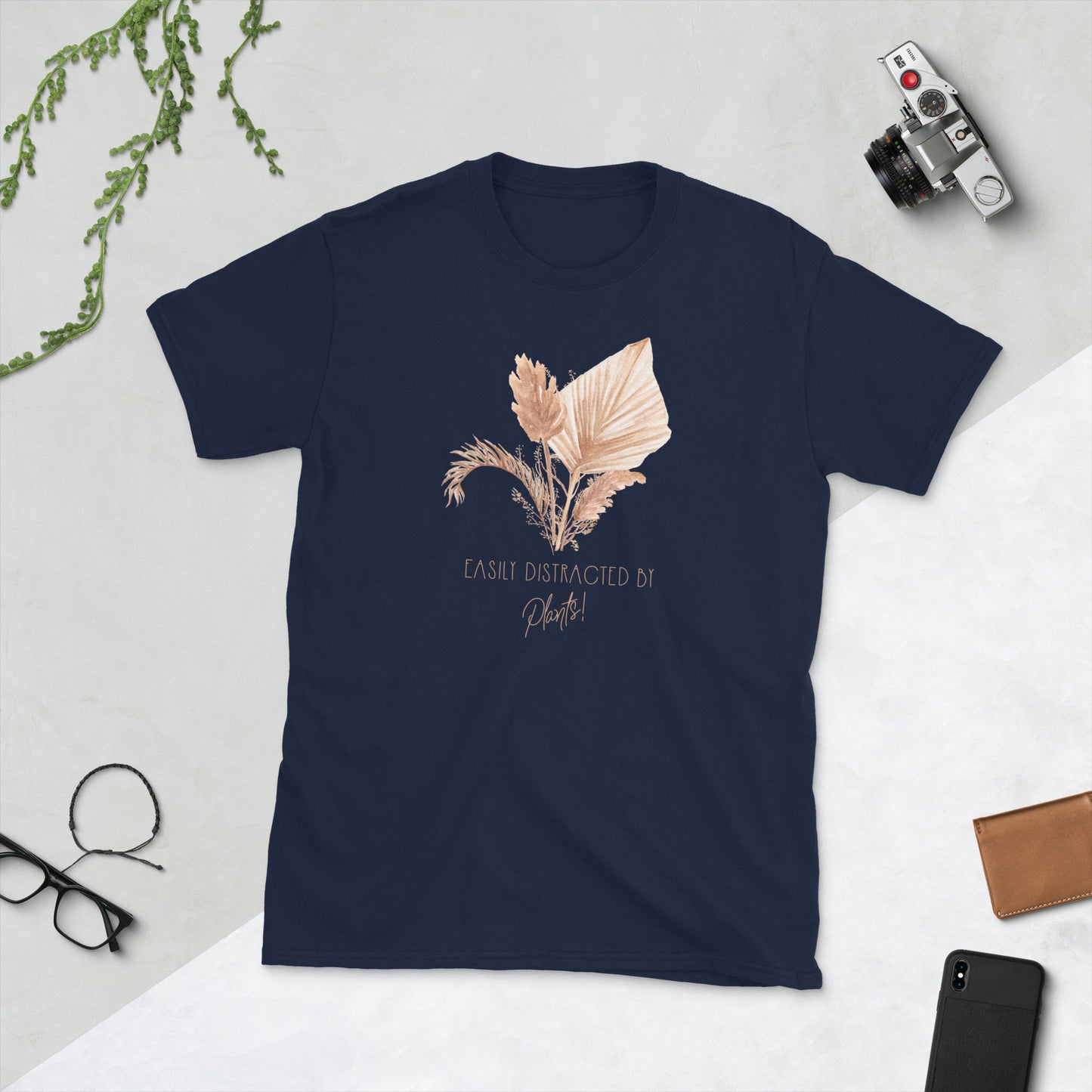 Boho Flowers Shirt Easily Distracted by Pampas Grass Tshirt Plant Lady Gift Graphic Tee – Soft Feel · High-Quality Print