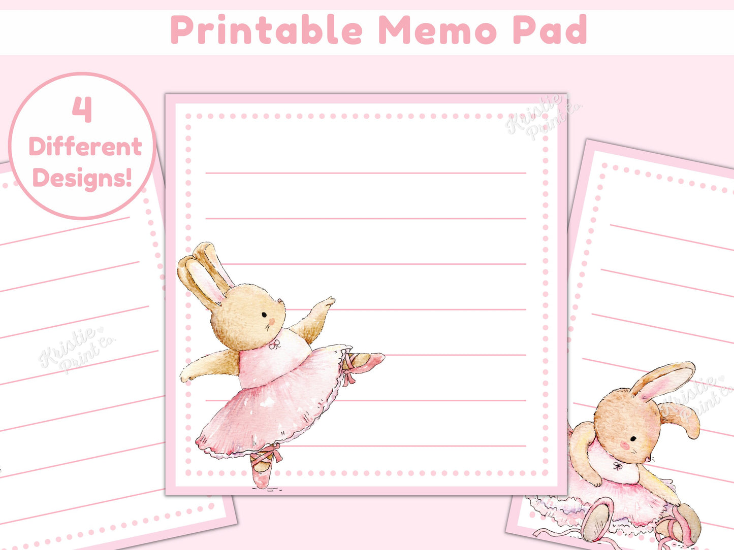 Ballet Printable Memo Pad Bunny Memo Sheets Cute Printable Notepad Pink Stationery Printable Cute Stationery Printables Little Girls Graphic Tee – Cozy Vibes · Must-Have Style