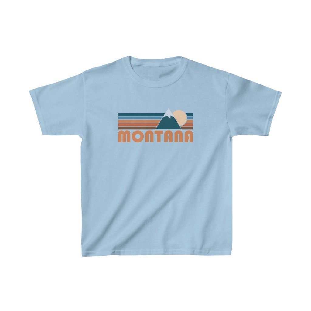 Montana Youth Shirt Retro Mountain Montana Kid39s TShirt Personalization Available Graphic Tee – Warm & Stylish · Must-Have Style