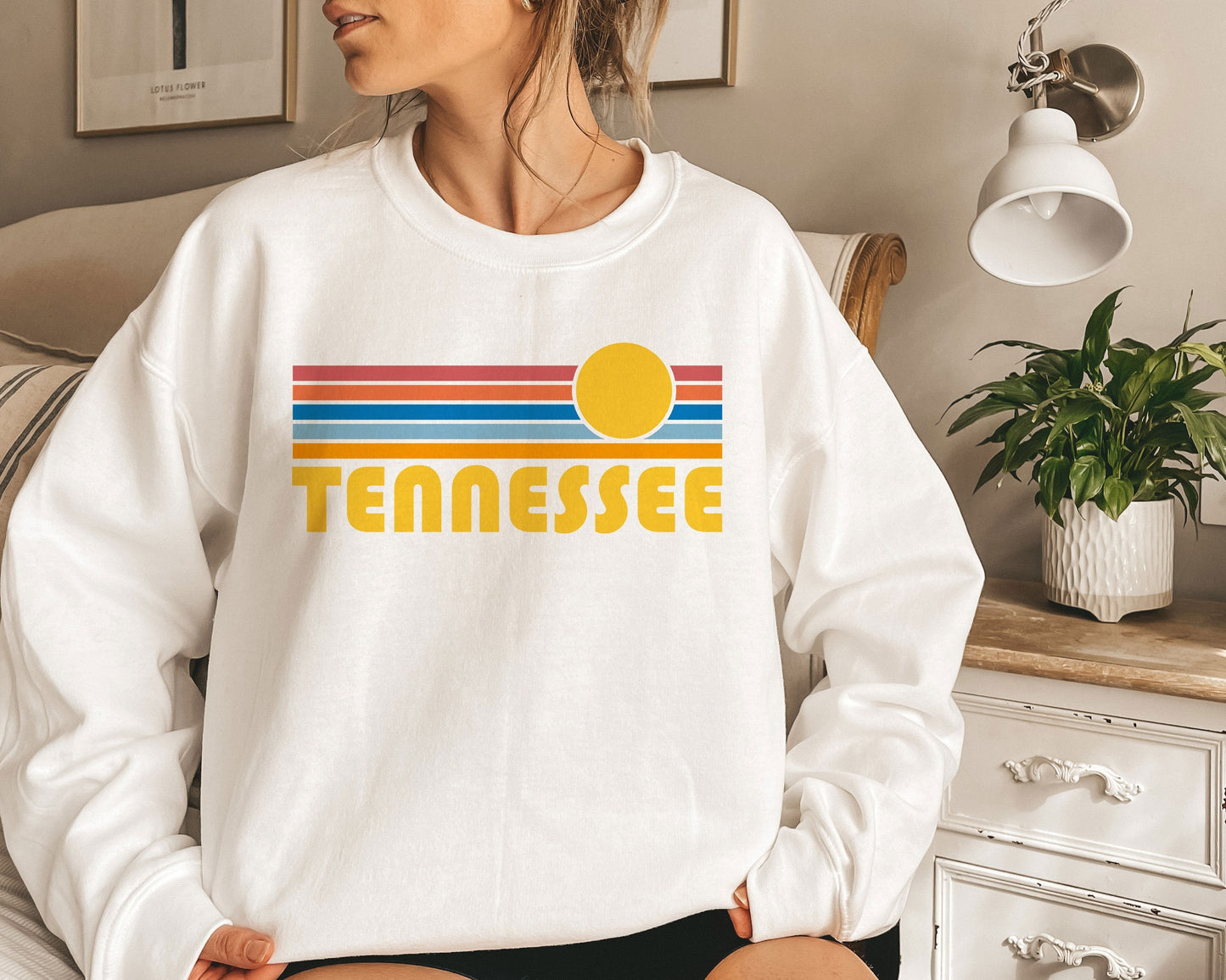 Tennessee Sweatshirt Retro Ombre Sun Unisex Tennessee Sweatshirt Personalization Available Sweatshirt – Everyday Comfort · Must-Have Style