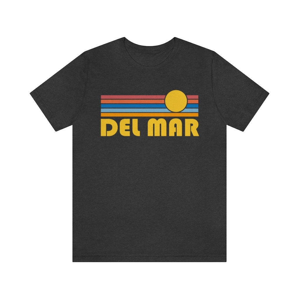 Del Mar California TShirt Retro Sunrise Adult Unisex Del Mar TShirt Personalization Available Graphic Tee – Feel-Good Design · Top Pick For Any Outfit
