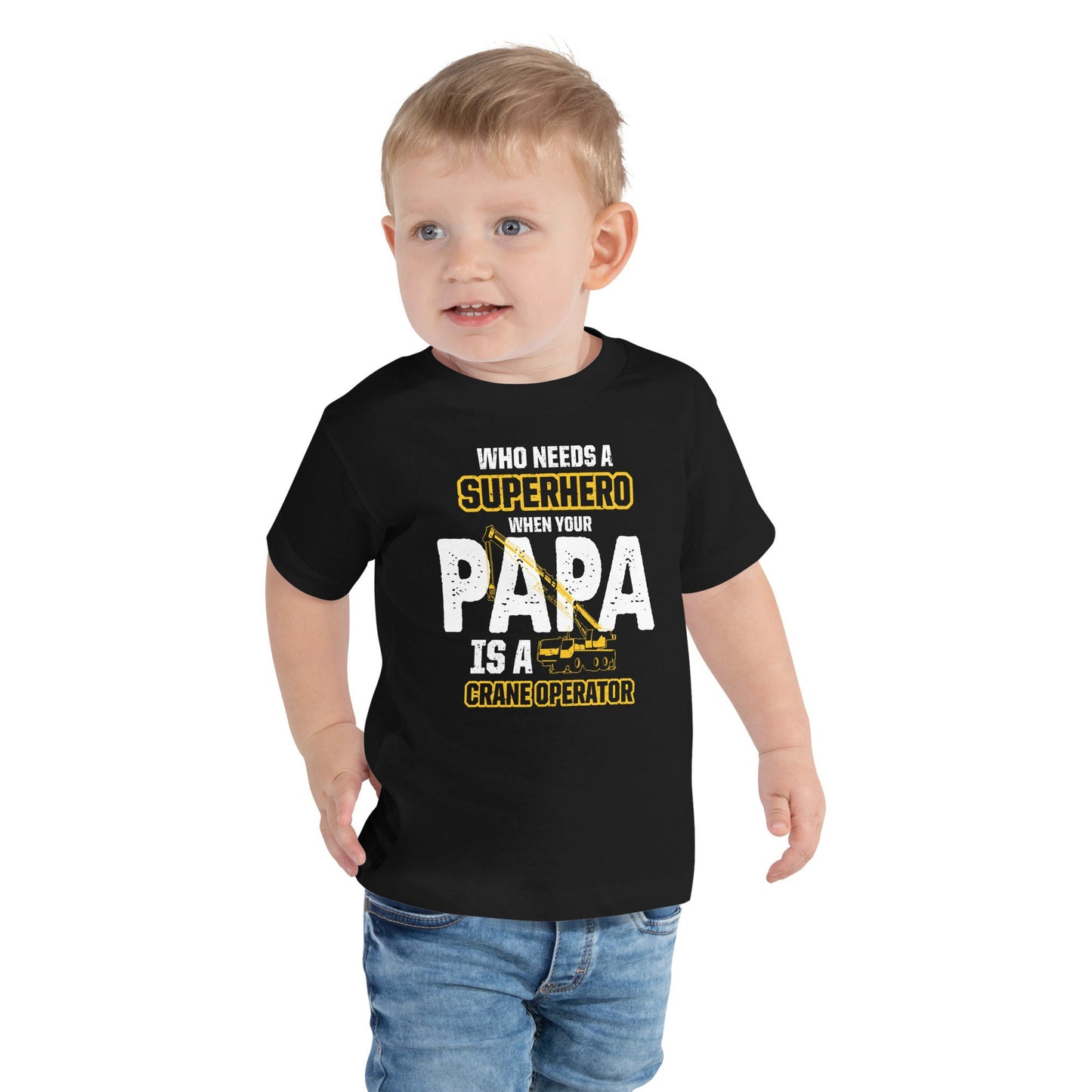 Crane Operator Son Tshirt and Daughter Superhero Crane Operator Dad Shirt 2T 3T 4T 5T Toddler Short Sleeve Tee Graphic Tee – Fan Favorite · High-Quality Print