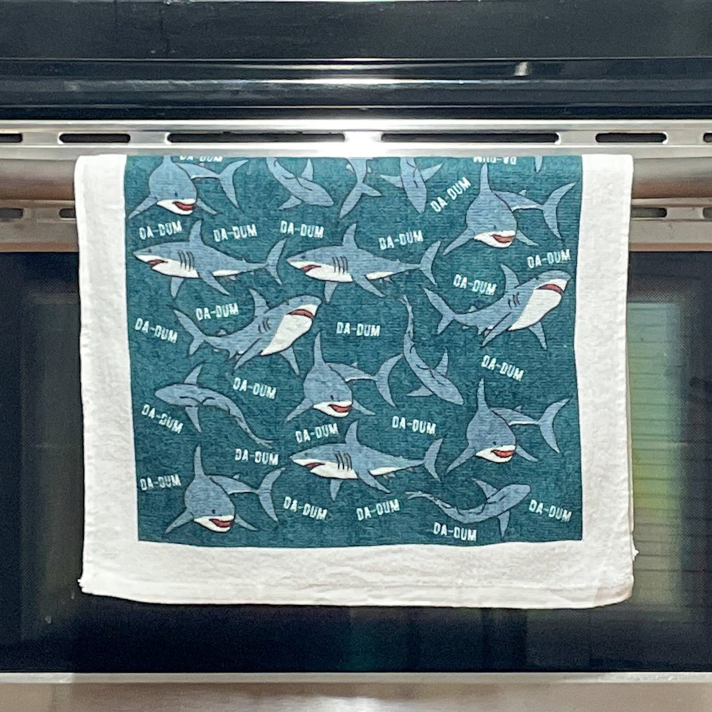 Shark Da Dum Towel Ocean Tea Towels Funny Hand Towels Housewarming Gift Christmas Gift Hostess Gift Funny Towels Shark Towels Graphic Tee – Premium Graphic · Top Pick For Any Outfit