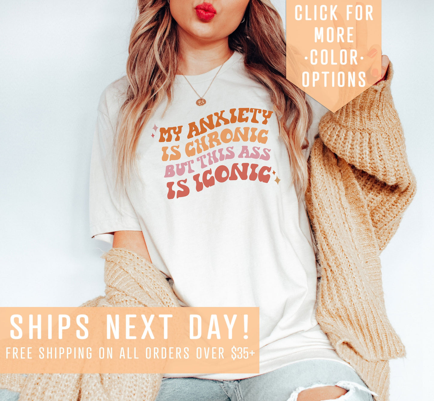 My Anxiety Is Chronic But This Ass Is Iconic Shirt Funny Anxiety SweatshirtMental Health ShirtFunny Neurodiversity ClothingInclusion Tee Sweatshirt – Aesthetic Look · Great Gift For Fans