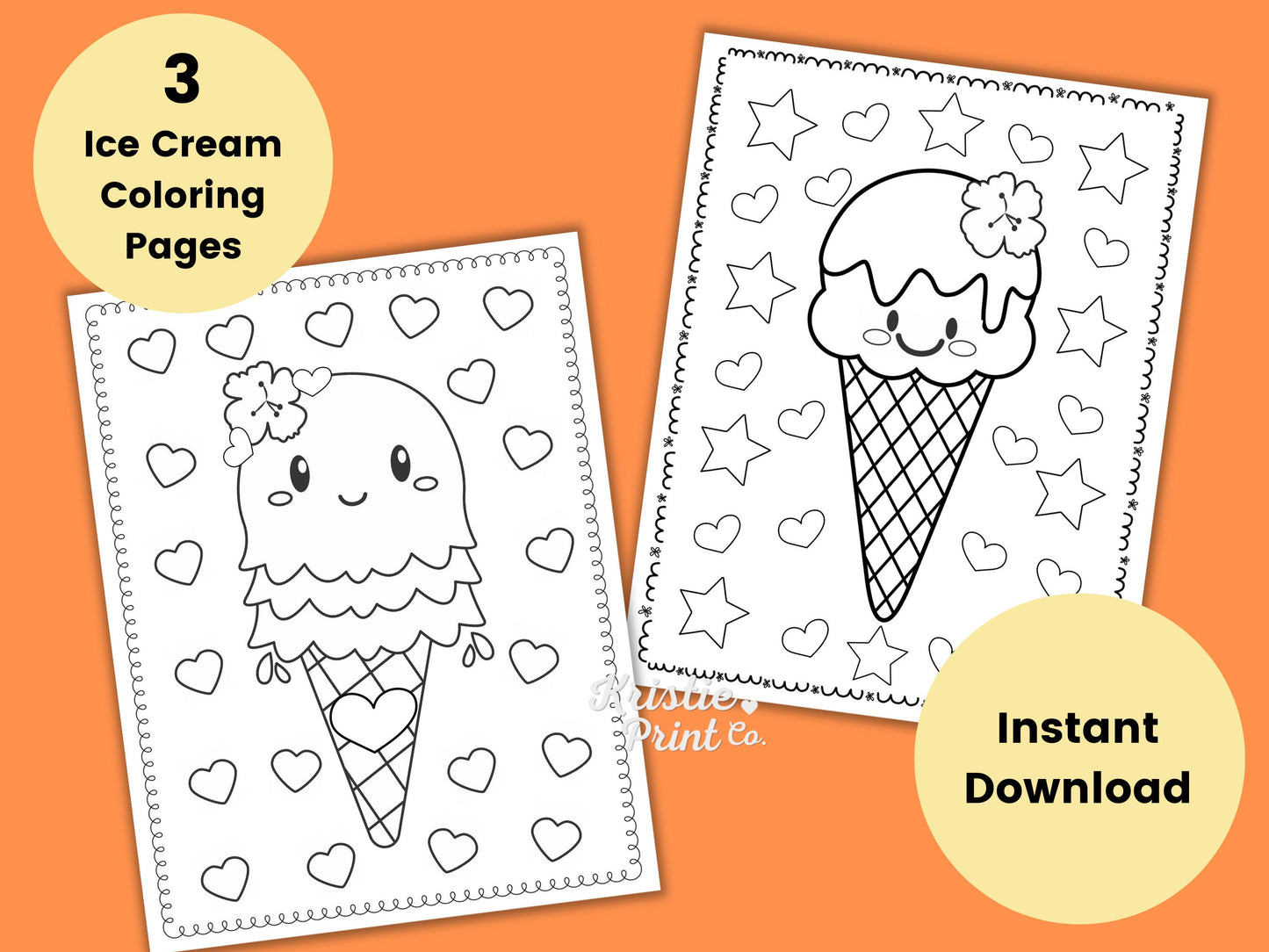 Ice Cream Coloring Page for Kids Kids Party Games Ice Cream Birthday Favors Ice Cream Party Printable Ice Cream Activity Baby Shower Graphic Tee – Feel-Good Design · High-Quality Print
