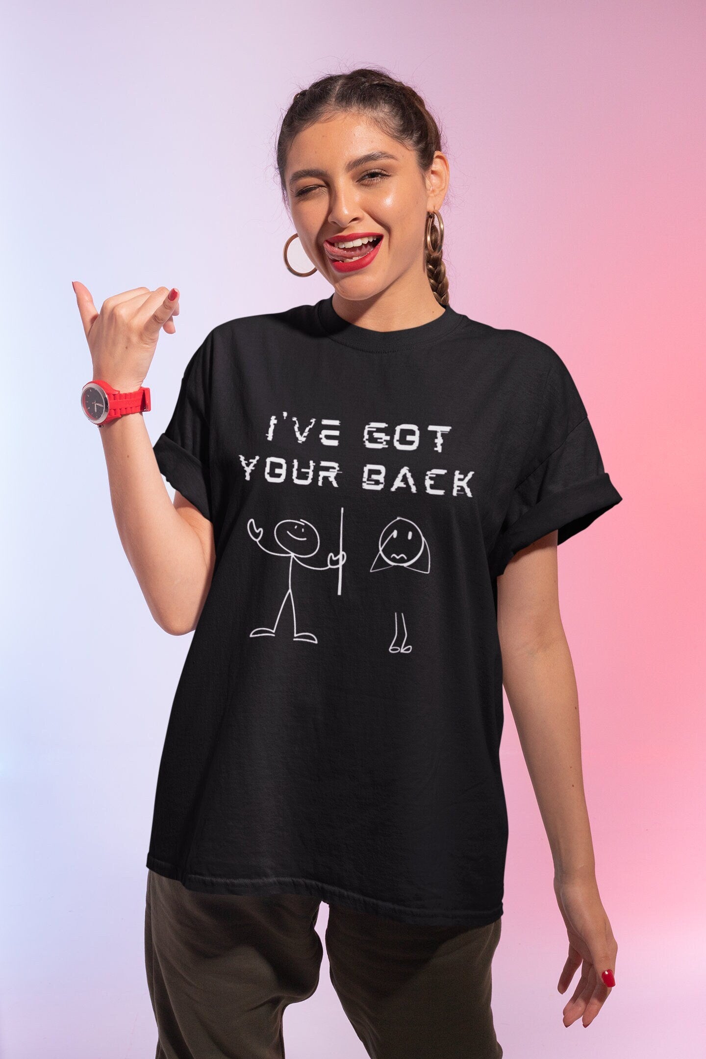I39ve Got Your Back Funny Stickman Friendship Joke Short Sleeve Unisex T Shirt Graphic Tee – Premium Graphic · Top Pick For Any Outfit