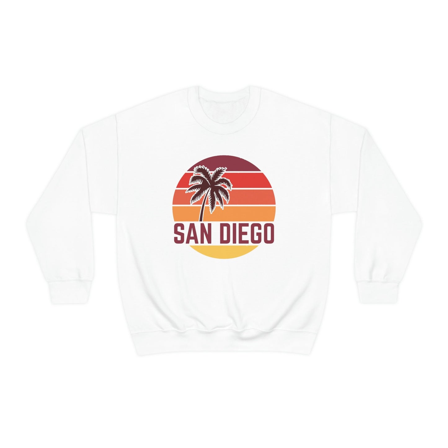 San Diego California Sweatshirt Unisex Retro Palm Tree Crewneck San Diego Sweatshirt Personalization Available Sweatshirt – Aesthetic Look · High-Quality Print