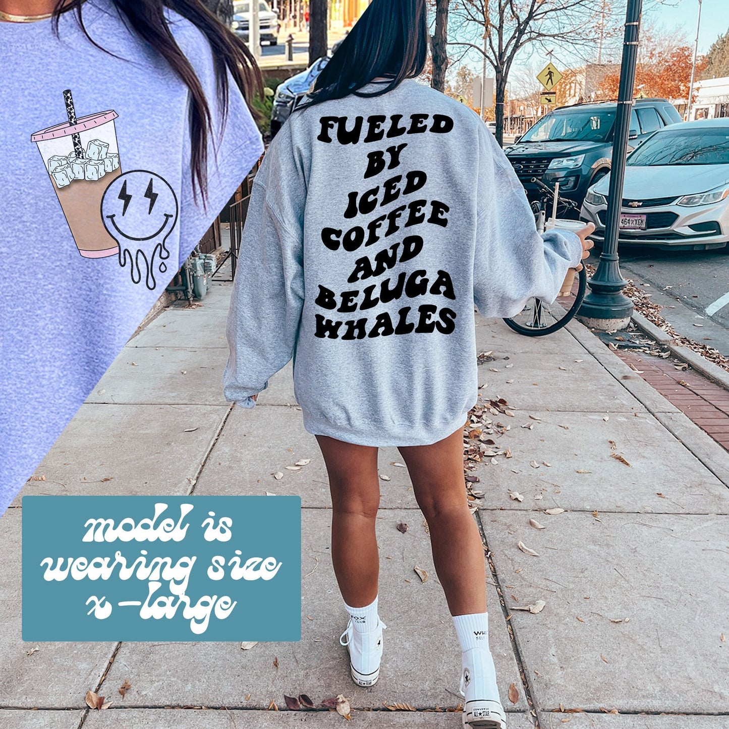 Beluga Whale BACK PRINT Sweatshirt Gifts With Pocket Print Funny Sweater Shirt Jumper Men Women Him Her Sweatshirt – Aesthetic Look · Perfect For Daily Wear