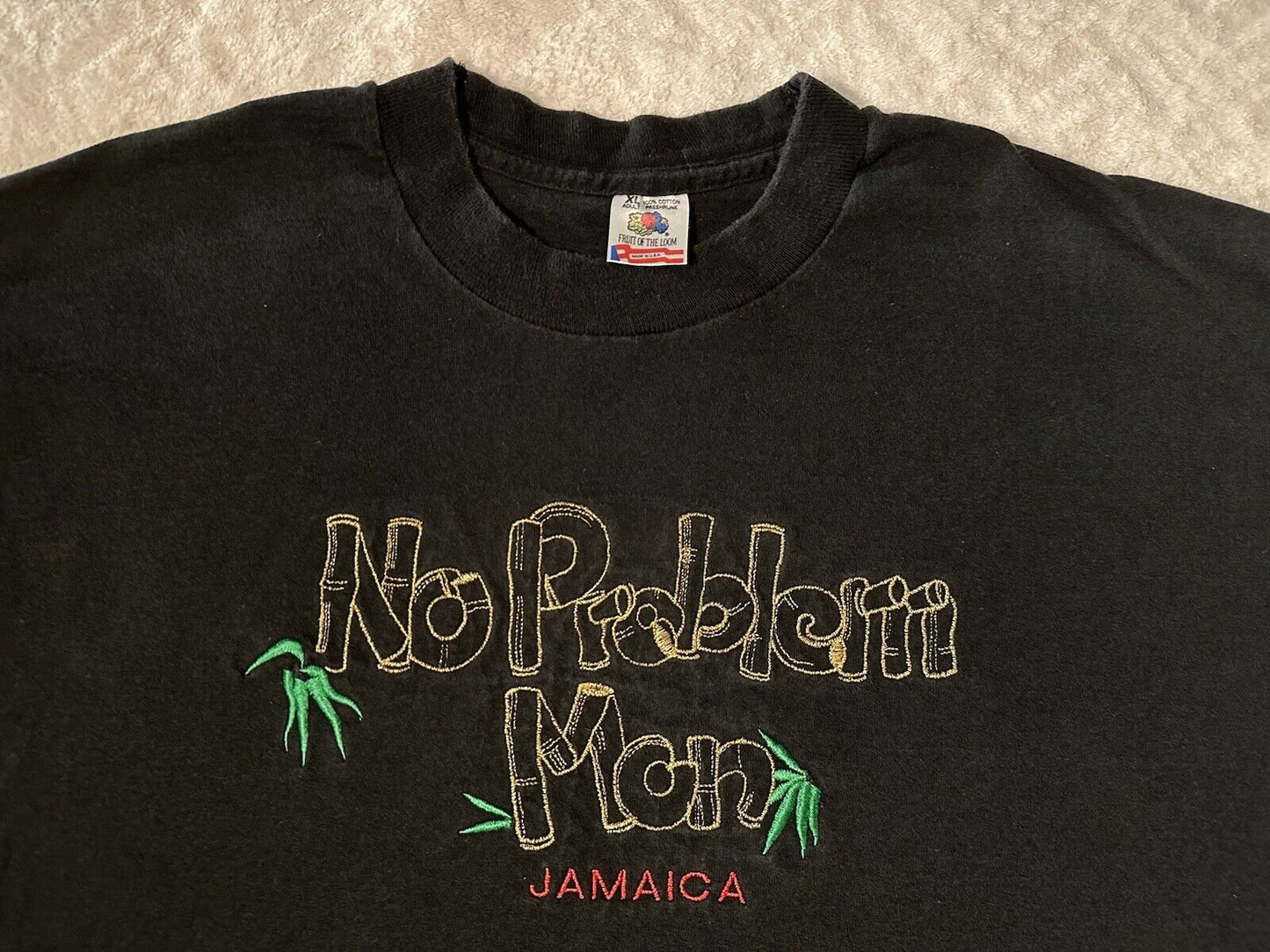 Vintage 1990s 90s Jamaica Jamaican Islands Palm Tree No Problem T Shirt XL Graphic Tee – Warm & Stylish · High-Quality Print