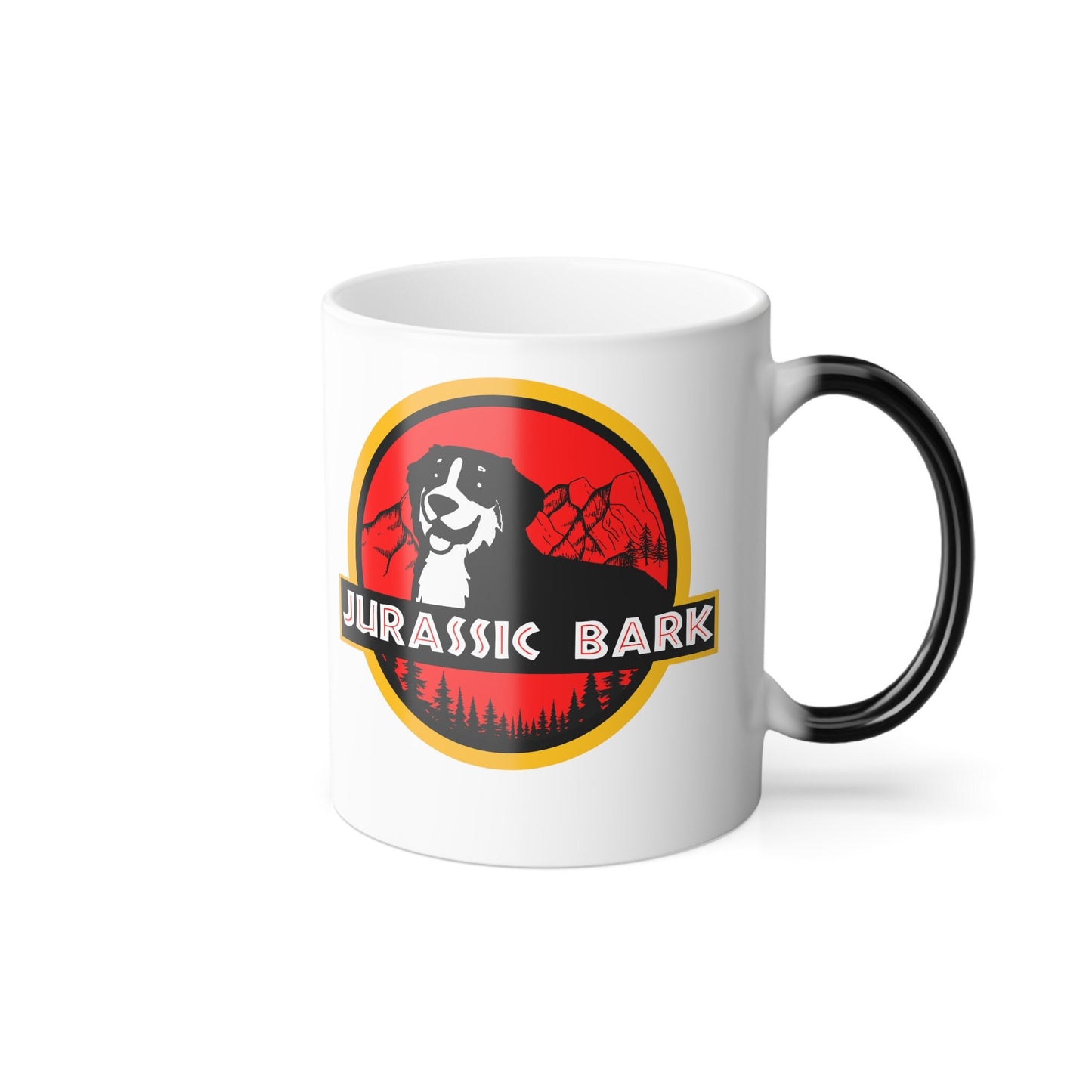 Jurassic Bark Featuring Chloe The Bernese Mountain Dog Color Morphing Ceramic Mug 11 oz Graphic Tee – Bold Style · Perfect For Daily Wear