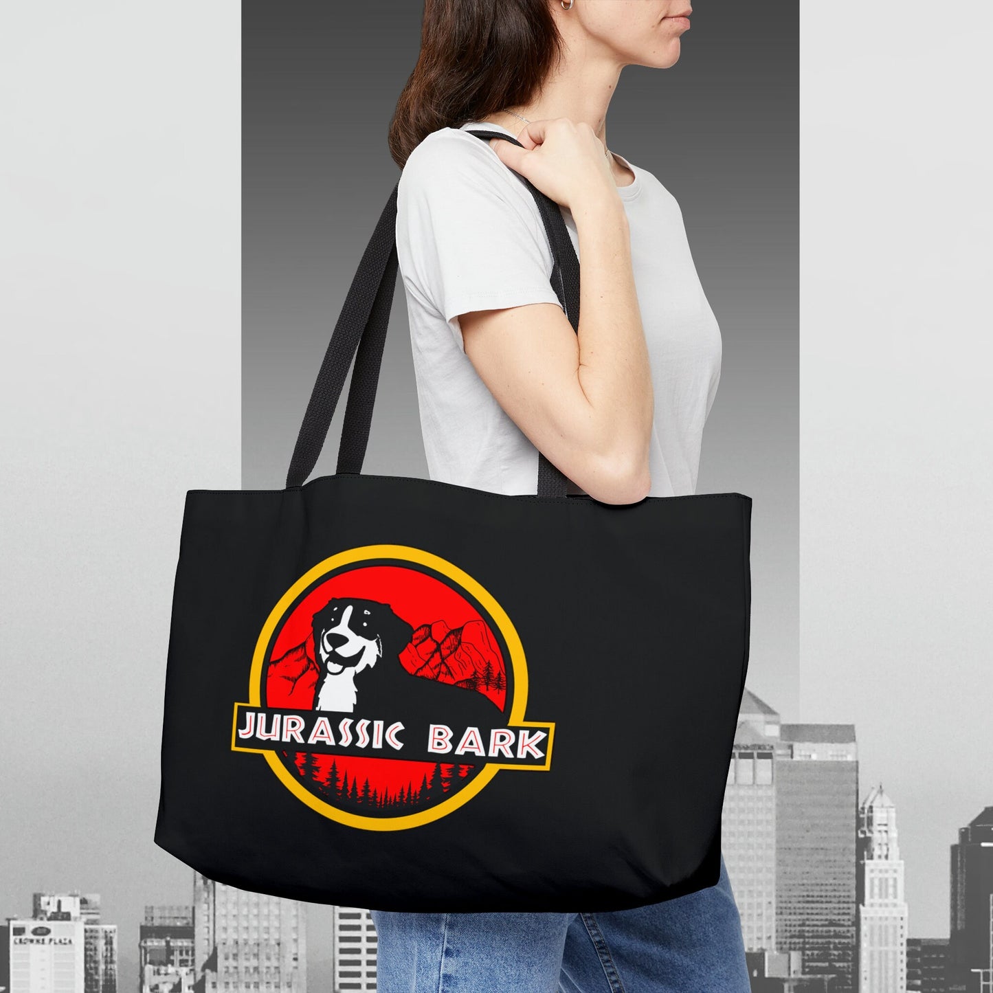 Jurassic Bark Bernese Mountain Dog Custom Weekender Tote Bag Tote Bag – Easygoing Wear · Top Pick For Any Outfit