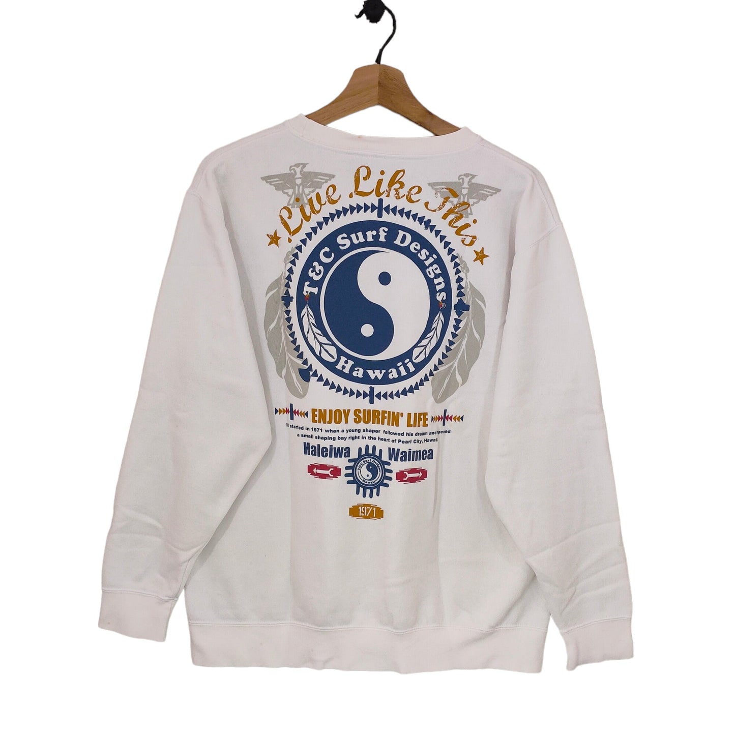 Vtg TC Surf Sweatshirt Vintage Tnc Surf Sweater Jumper Pullover Crewneck White Sweatshirt – Warm & Stylish · Perfect For Daily Wear