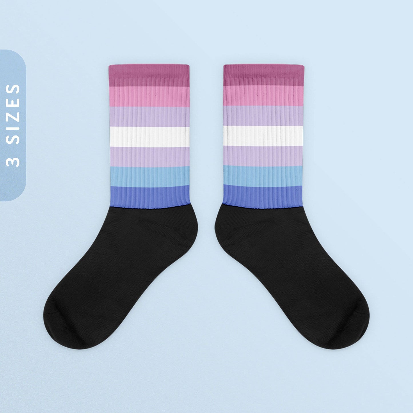 Bigender Flag Color Socks Black Foot Sublimated Socks Bigender Pride Socks LGBTQIA Bigender New Flag Bi Pride Ally Wear Graphic Tee – Everyday Comfort · Trending Graphic Apparel