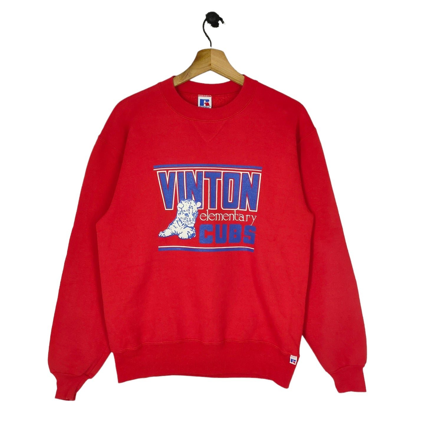 90s Vinton Elementary School Cubs Sweatshirt Medium Vintage Russell Athletic Sweater Jumper Crewneck Red Size M Sweatshirt – Soft Feel · Trending Graphic Apparel