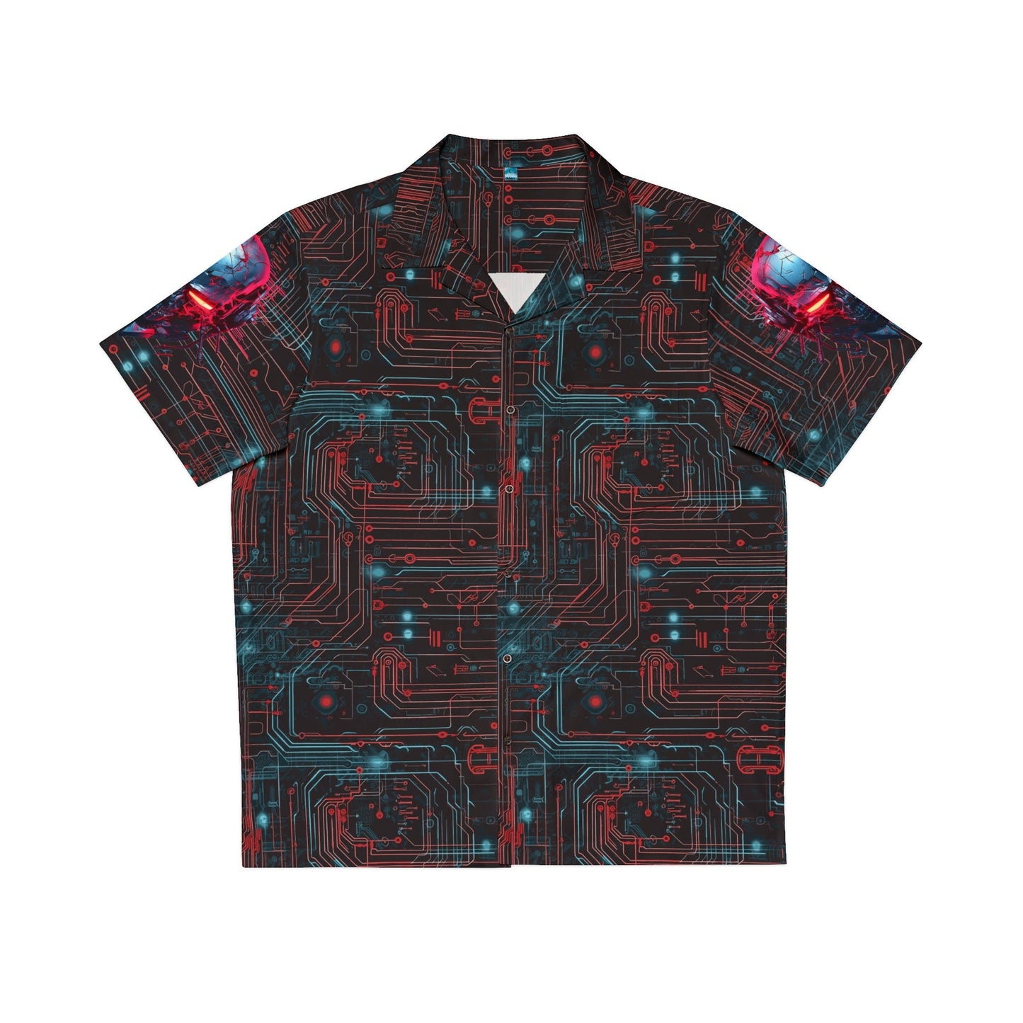 Cybernetic Skull Hawaiian Shirt Because Even AI Needs a Vacation Graphic Tee – Fan Favorite · High-Quality Print