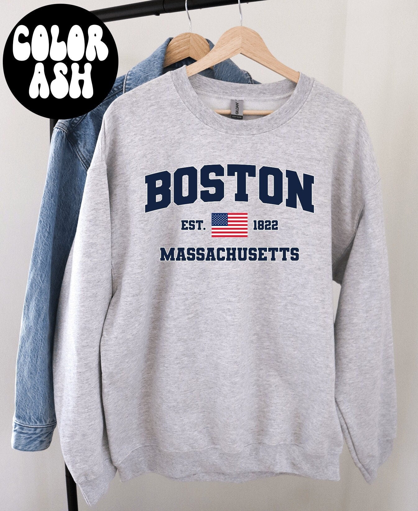 Boston Massachusetts Sweatshirt Gifts Crewneck Funny Sweater Shirt Jumper Men Women Him Her Sweatshirt – Easygoing Wear · High-Quality Print
