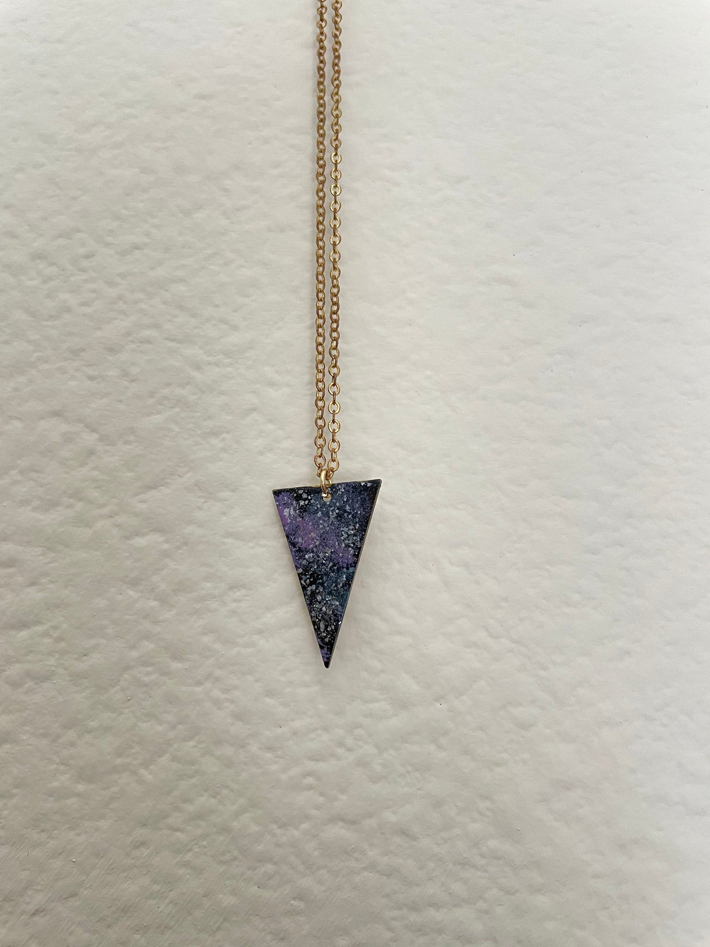 Hand Painted Galaxy Triangle Pendant Necklace Graphic Tee – Cozy Vibes · Perfect For Daily Wear