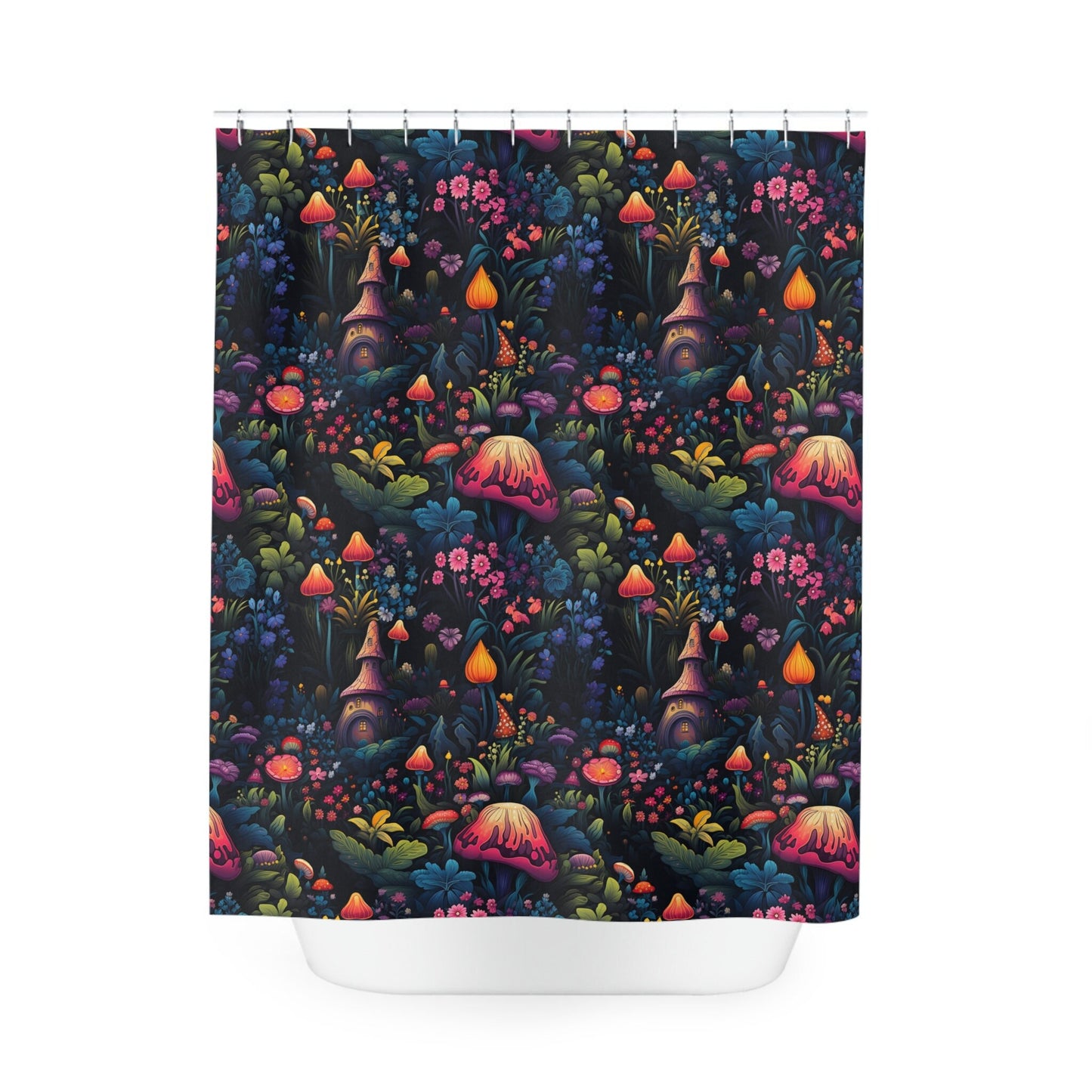 Fairy Tale Forest Shower Curtain Enchant Your Bathroom Graphic Tee – Soft Feel · High-Quality Print