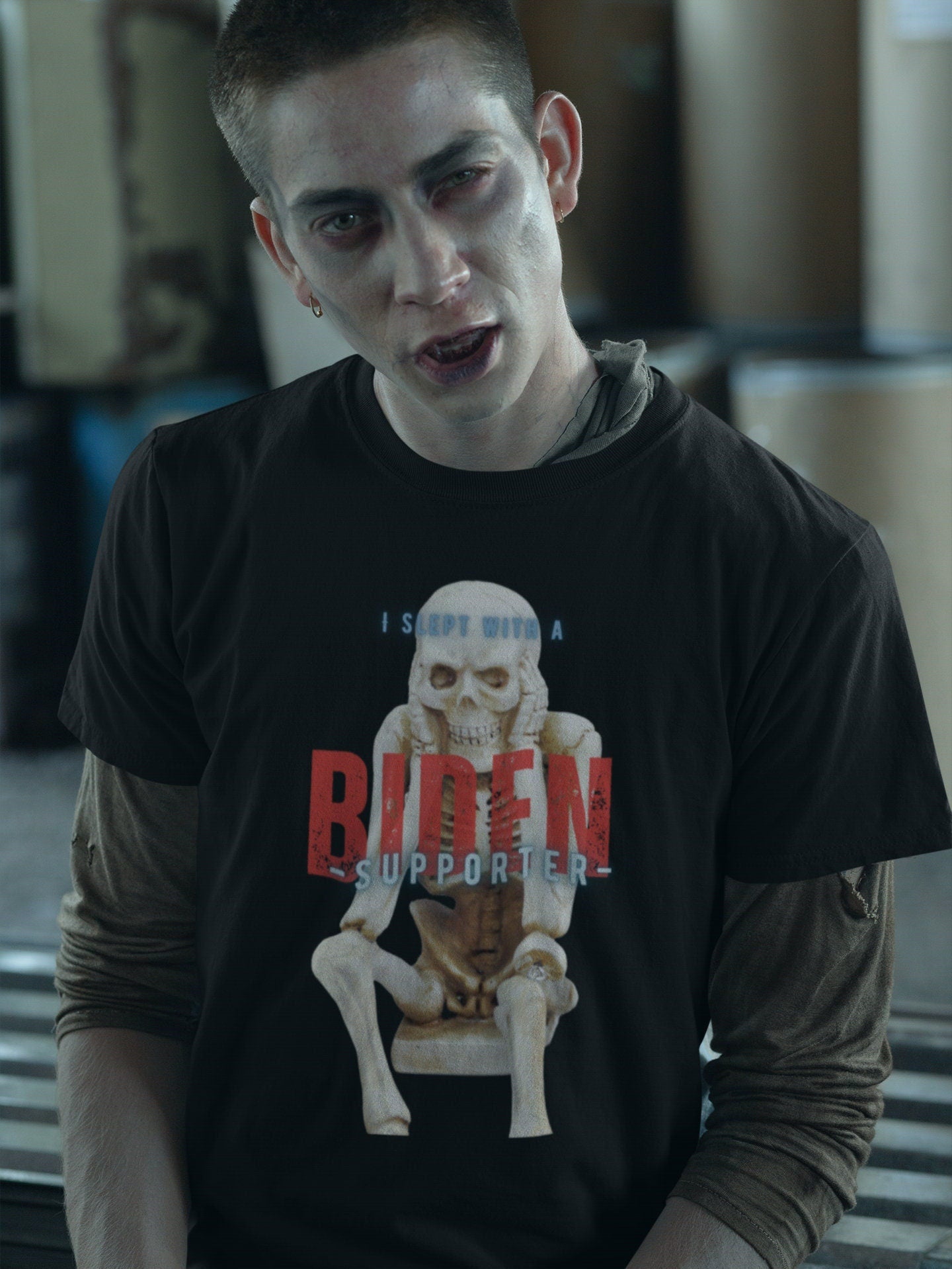 Scary Halloween Skeleton Anti Biden Short Sleeve Unisex T Shirt Graphic Tee – Fan Favorite · Trending Graphic Apparel
