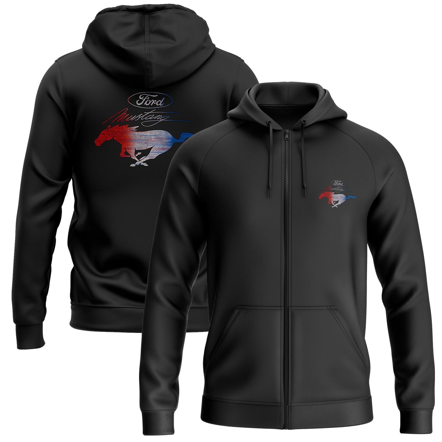 Ford Mustang Official Licensed RWB 50 Years Zip Hoodie Hoodie – Cozy Vibes · Trending Graphic Apparel