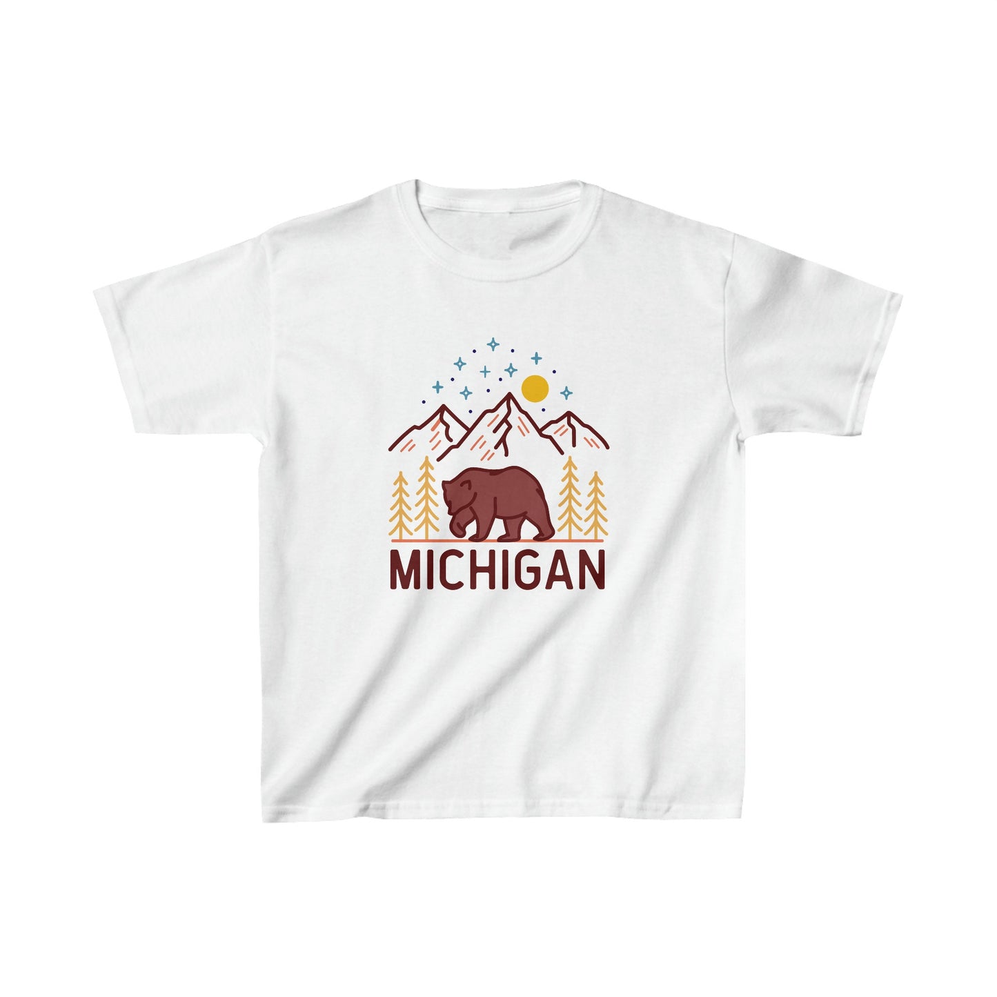 Michigan Youth Shirt Retro Mountain Michigan Kid39s TShirt Personalization Available Graphic Tee – Easygoing Wear · Great Gift For Fans